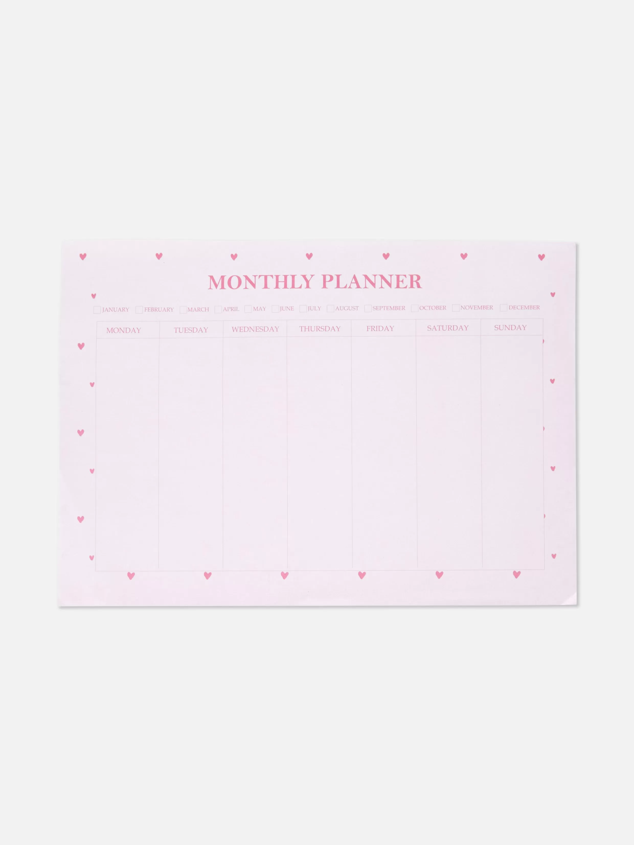 Primark Notitieboekjes^A4-maandplanner Met Hartpatroon