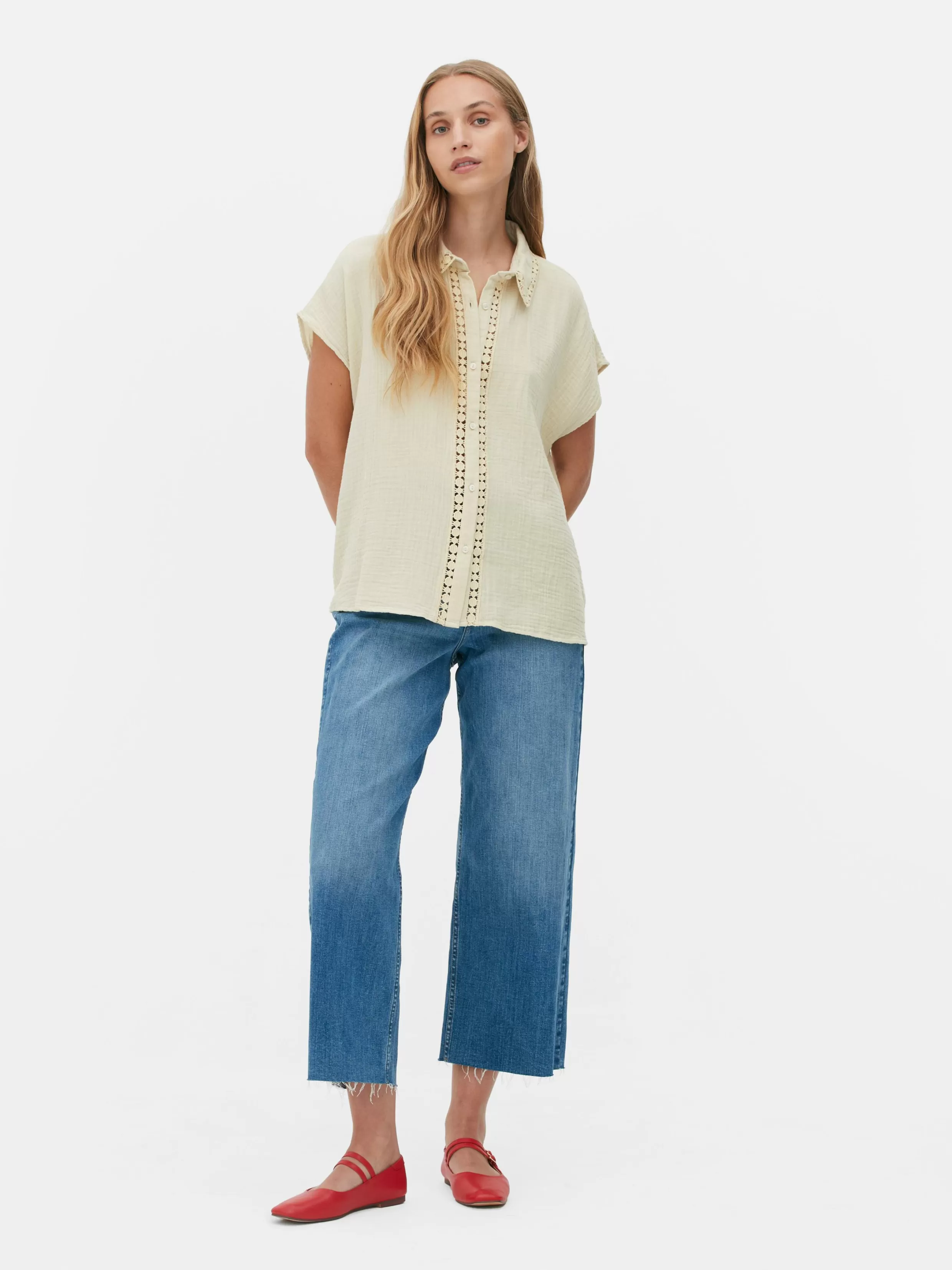 Primark Overhemden En Blouses^Blouse Met Korte Mouwen En Gehaakte Details