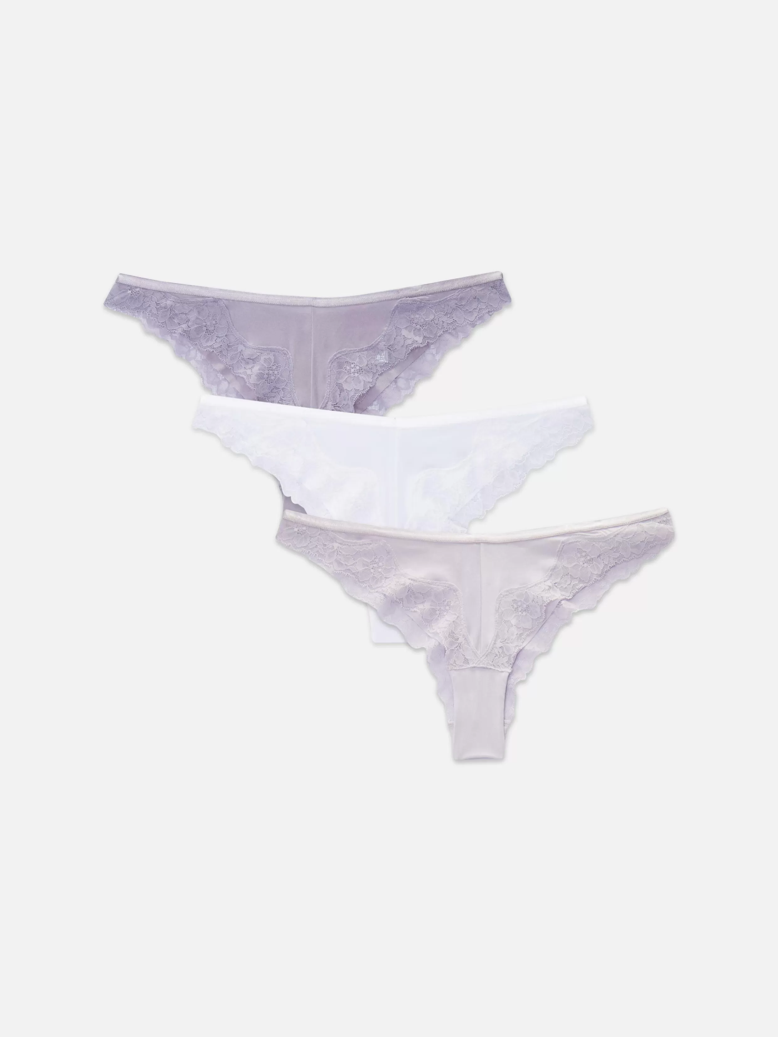 Primark Ondergoed^Brazilian Slips Met Kanten Inzet, Set Van 3