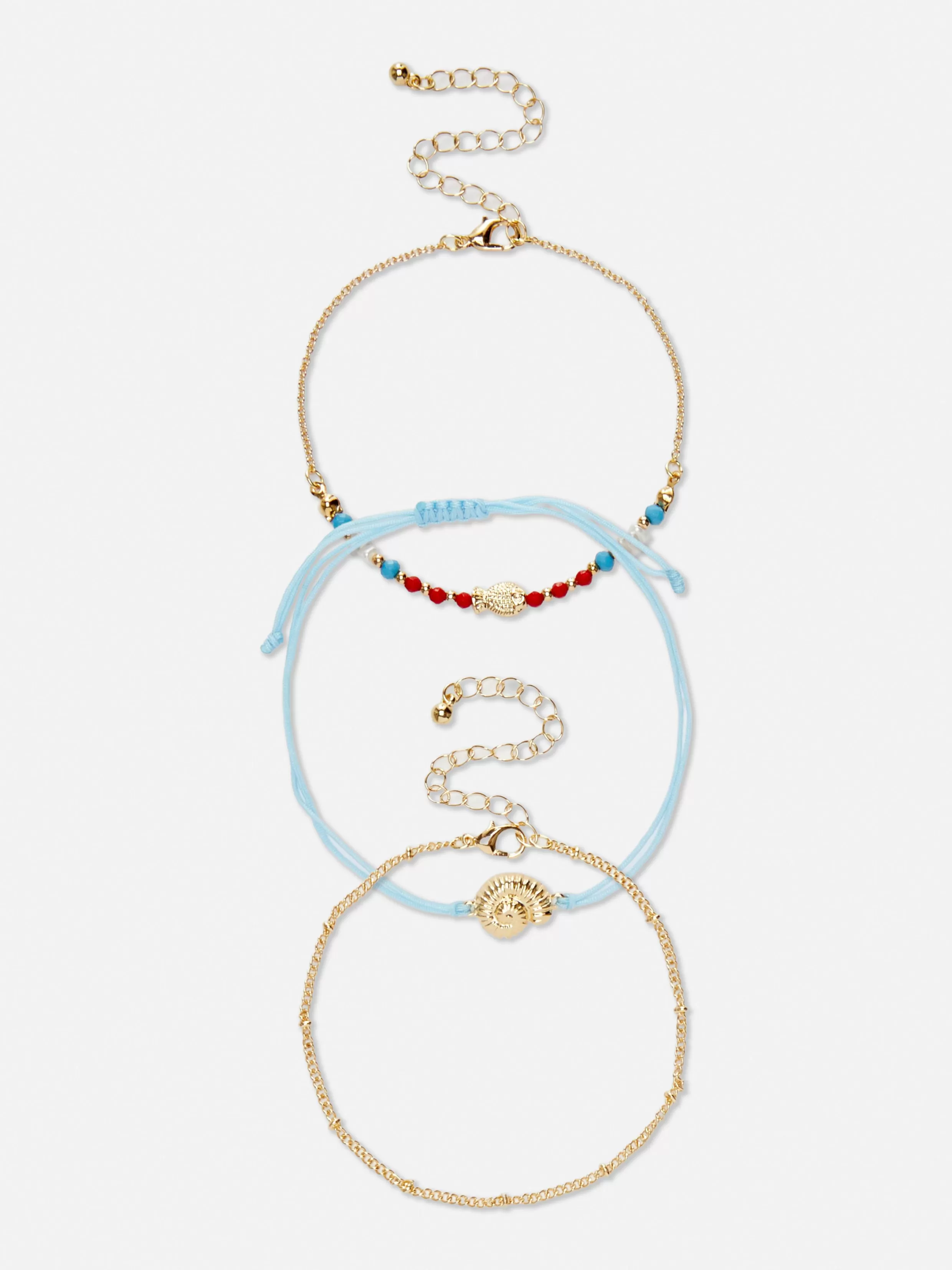 Primark Sieraden^Enkelbandjes Met Schelpbedel, Set Van 3