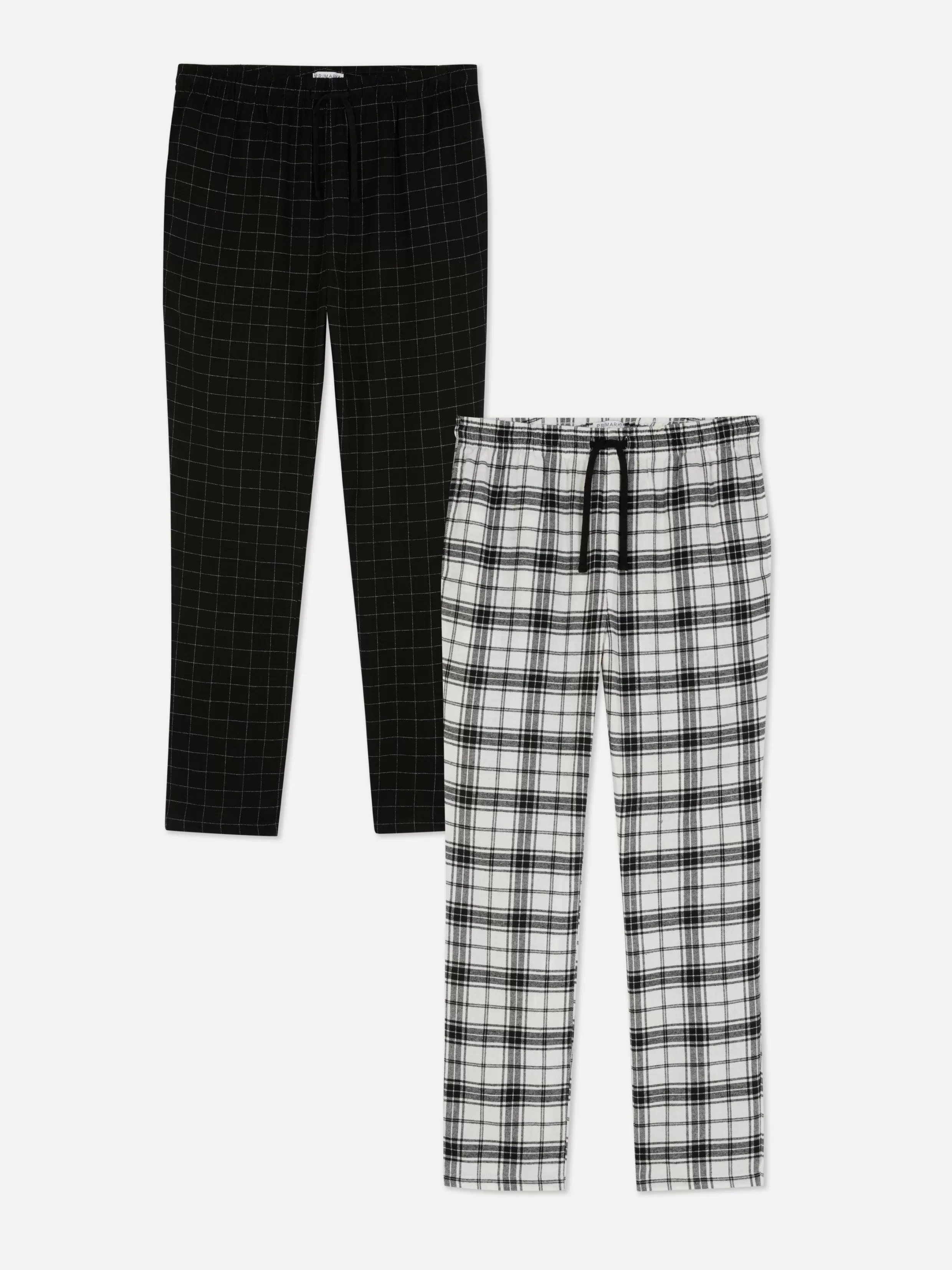 Primark Pyjama^Geborstelde Pyjamabroek Met Ruitmotief, Set Van 2