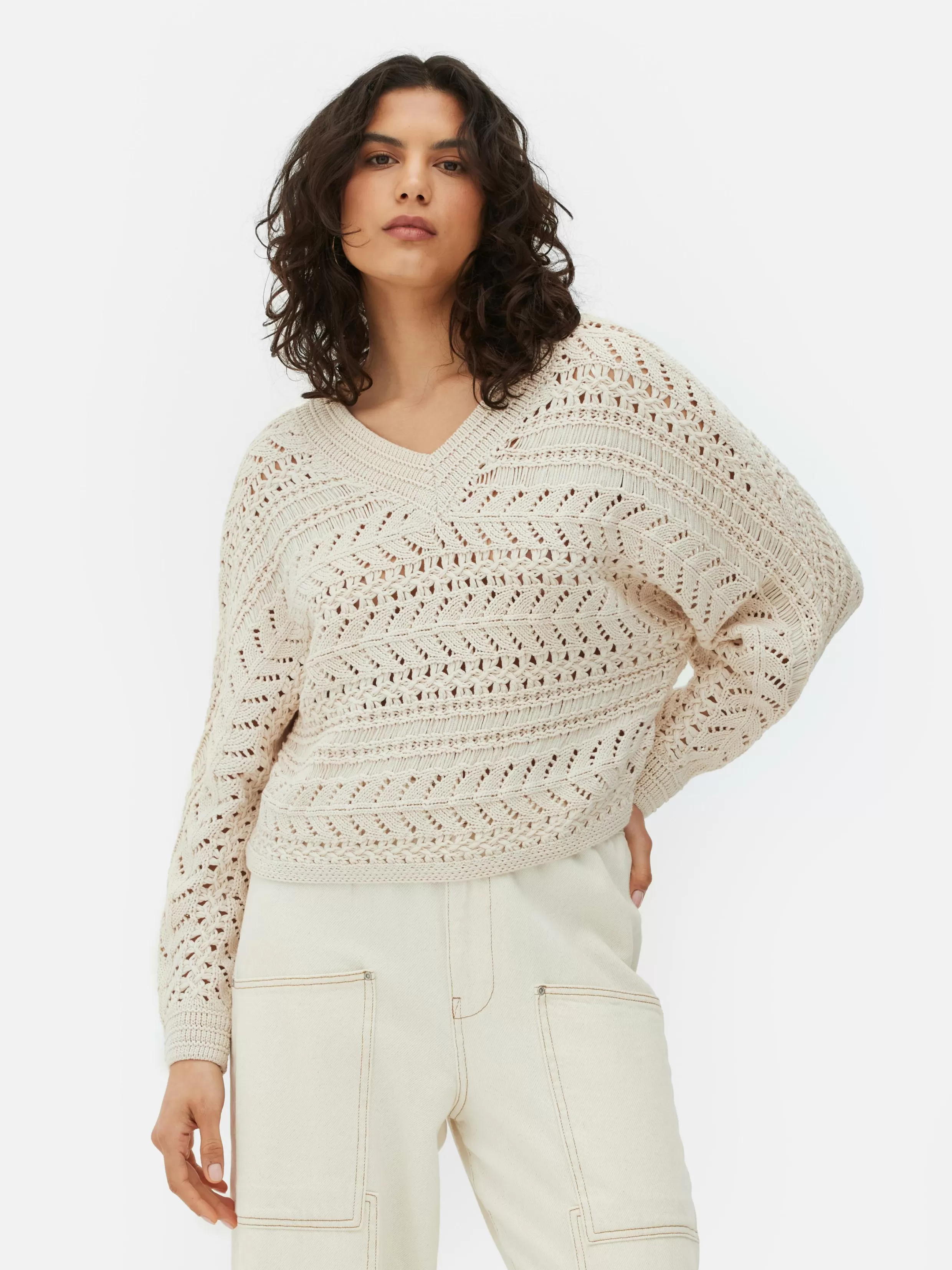 Primark Truien En Vesten^Gebreide Ajourtrui Met V-hals