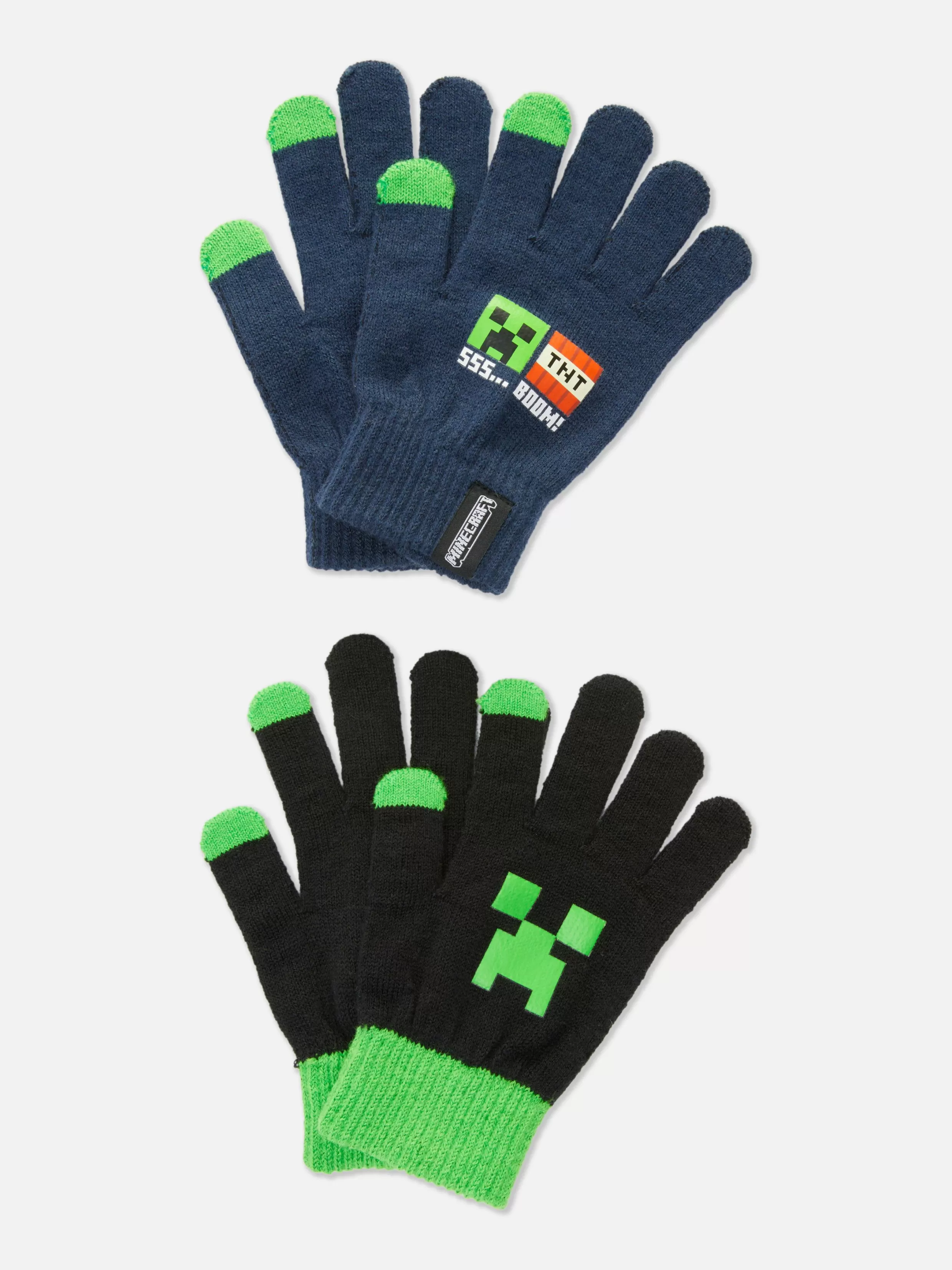 Primark Mutsen, Handschoenen En Sjaals^Gebreide Handschoenen Minecraft, Set Van 2