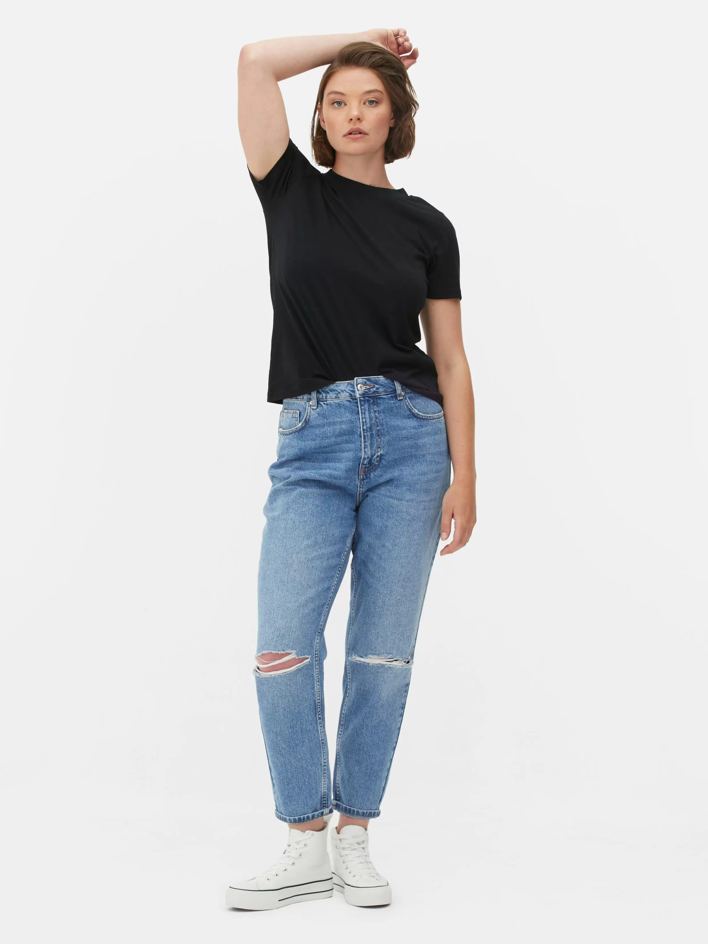 Primark Jeans^Gescheurde Spijkerbroek Met Hoge Taille