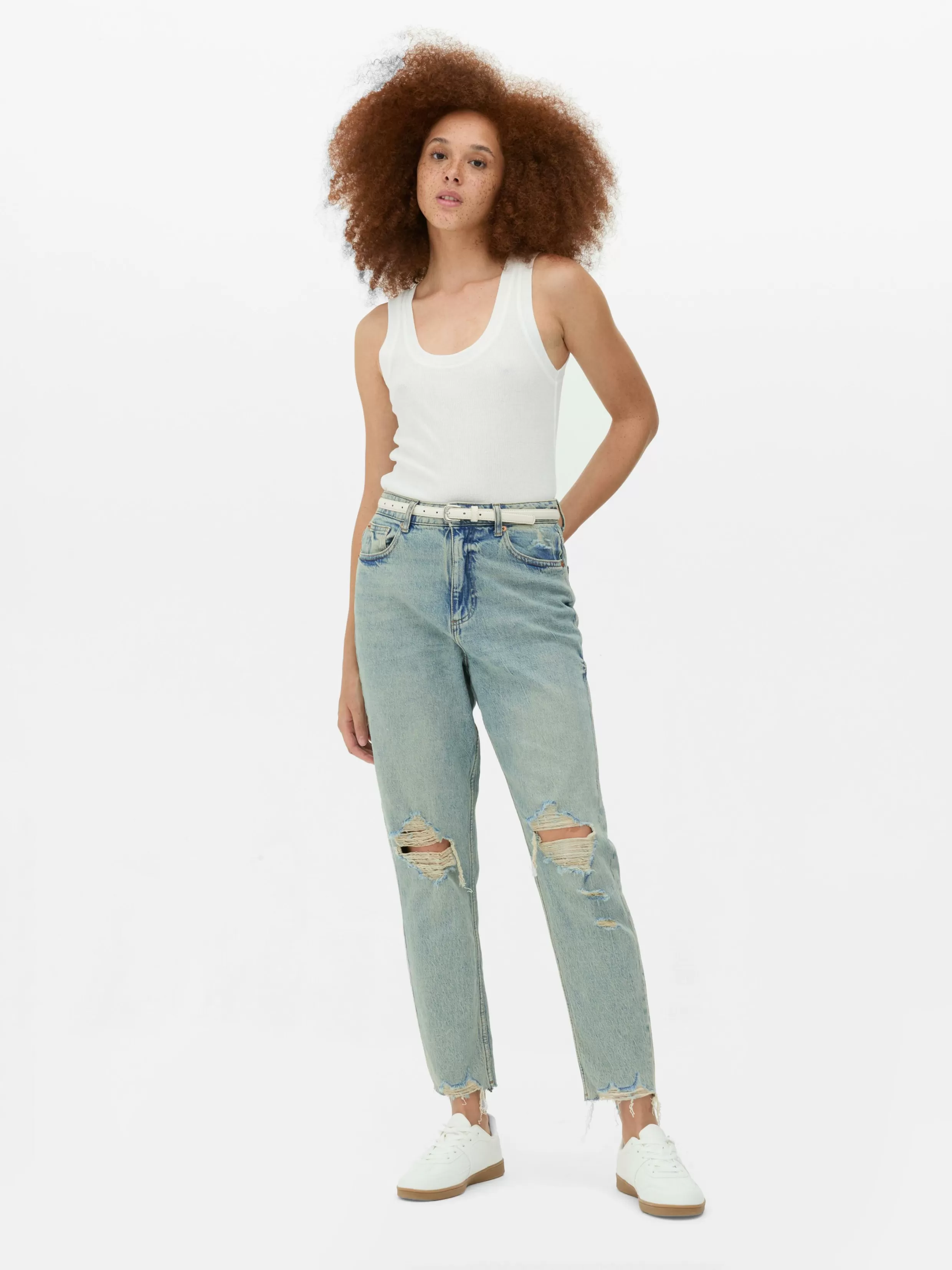 Primark Jeans^Gescheurde Spijkerbroek Met Hoge Taille