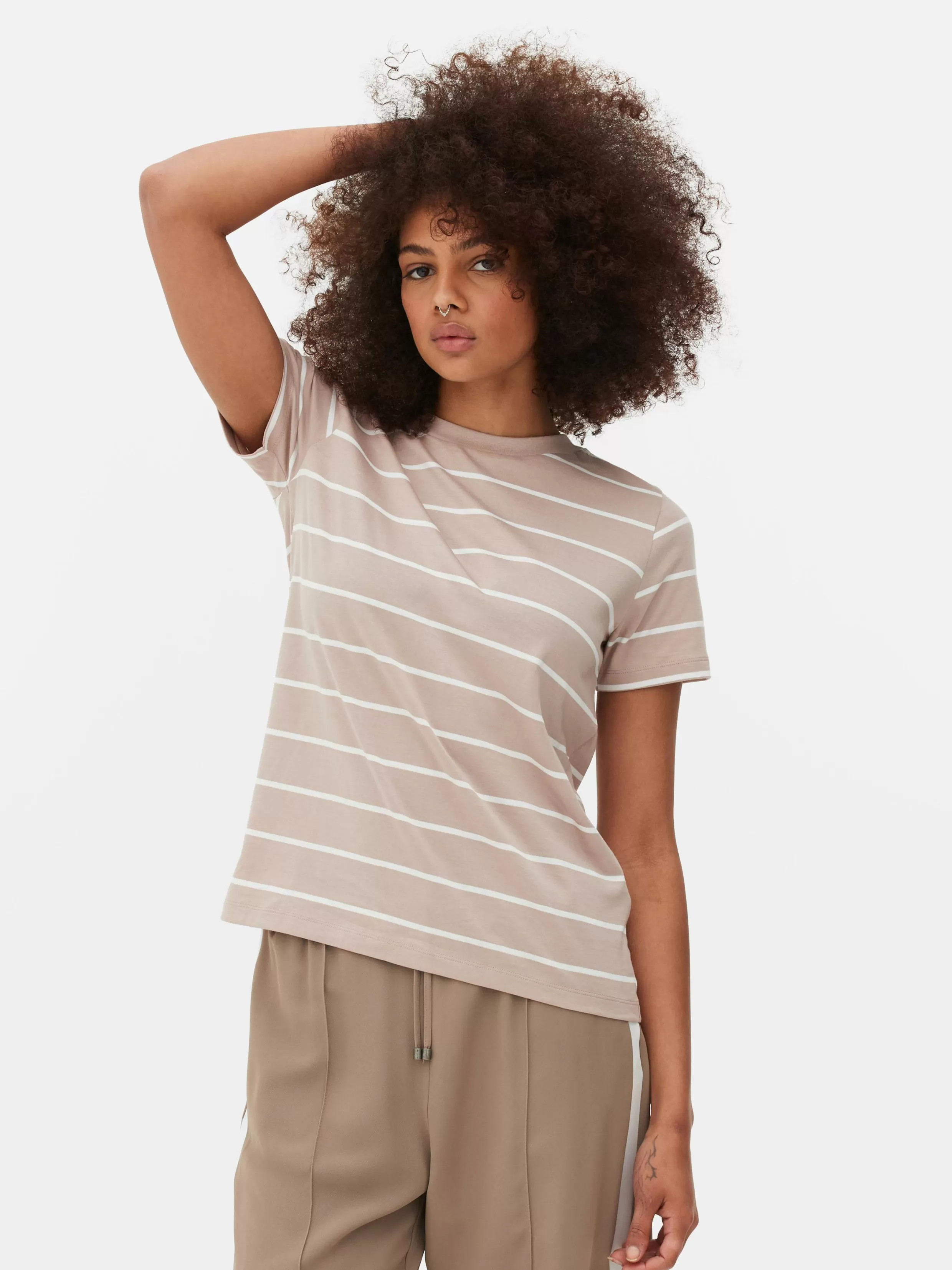 Primark Tops En T-Shirts^Gestreept T-shirt Met Ronde Hals