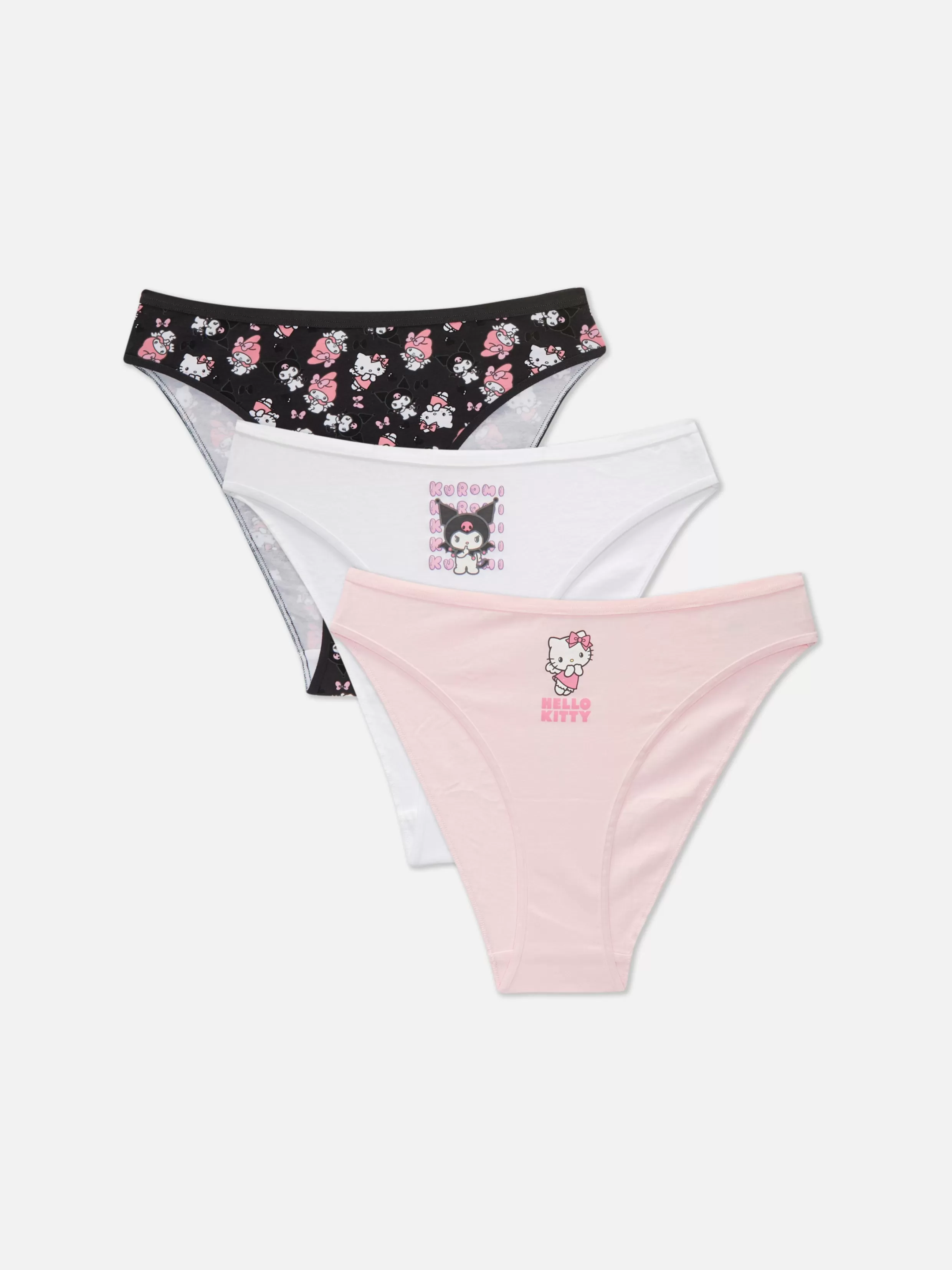 Primark Ondergoed^Hoog Uitgesneden Slips Hello Kitty, Set Van 3