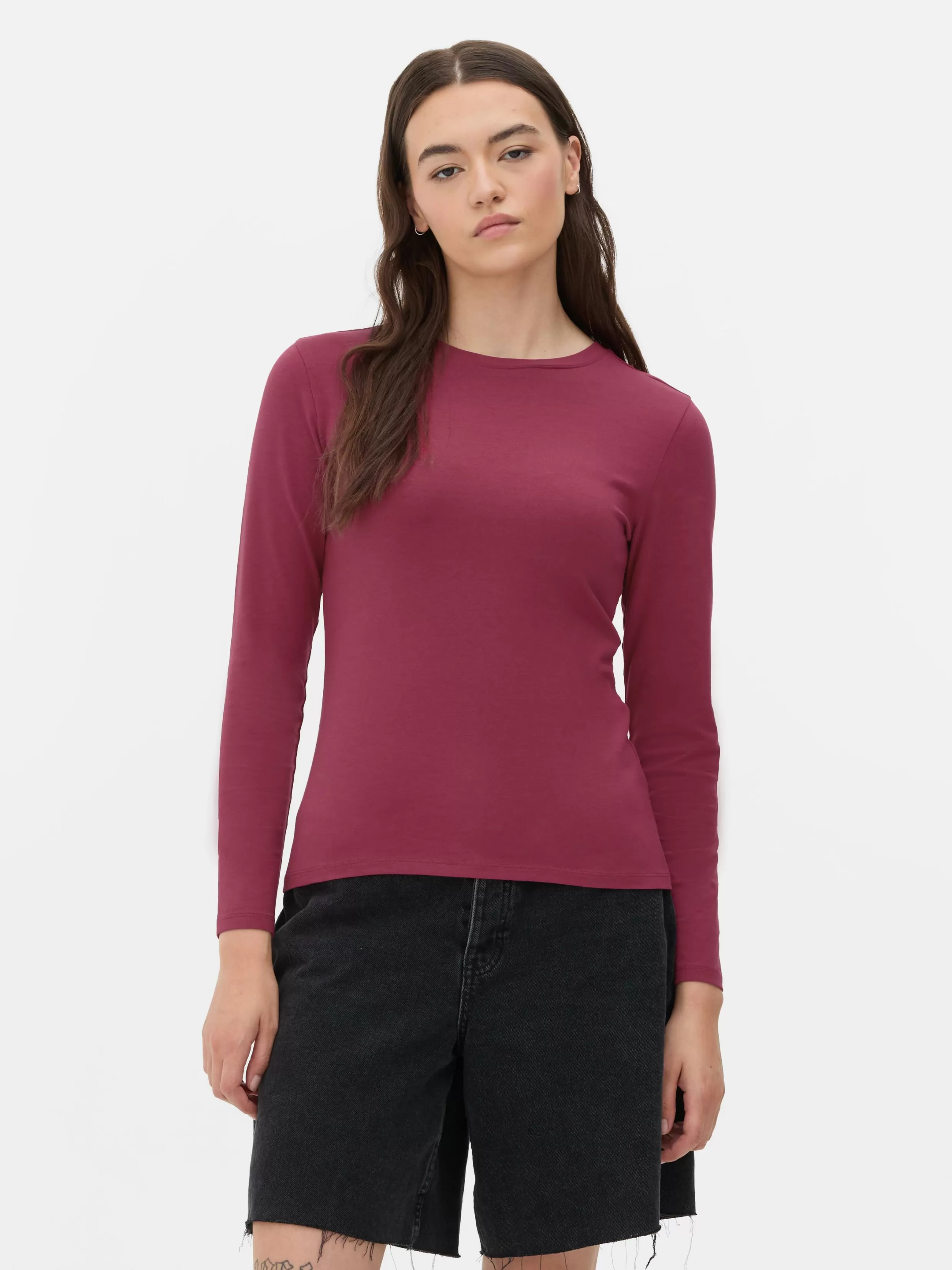 Primark Tops En T-Shirts^Jersey Top Met Stretch En Lange Mouwen