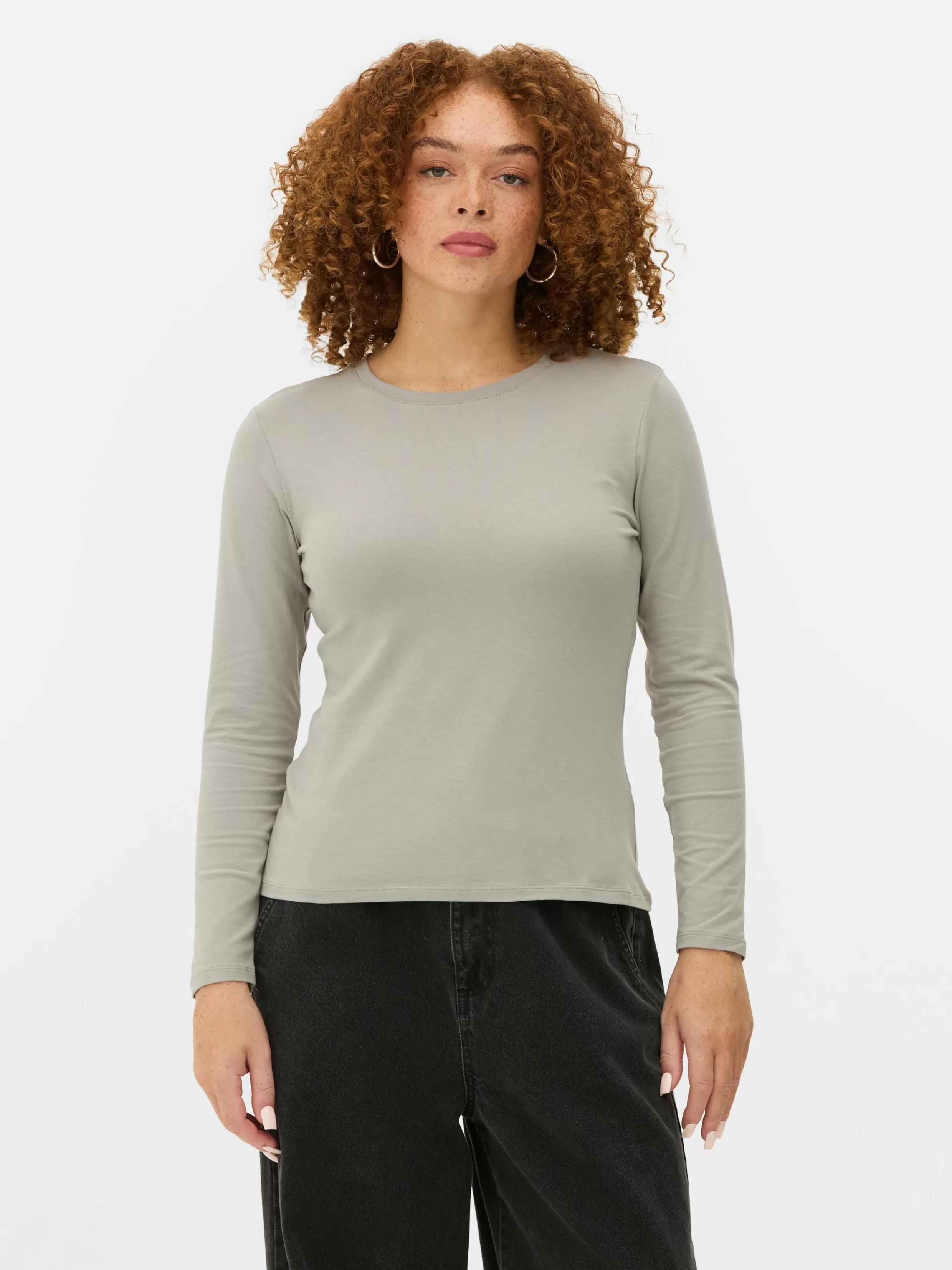 Primark Tops En T-Shirts^Jersey Top Met Stretch En Lange Mouwen