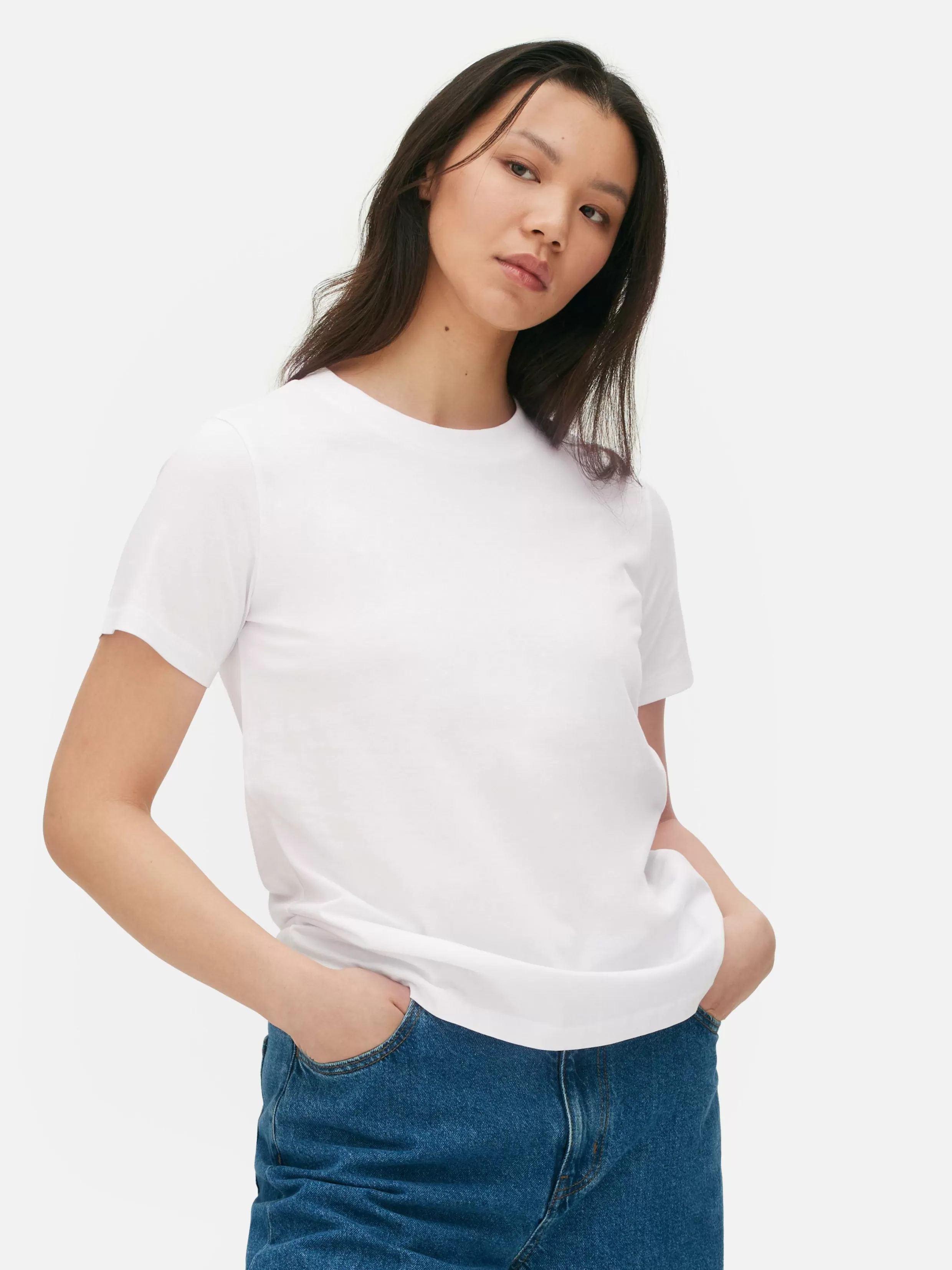 Primark Tops En T-Shirts^Katoenen T-shirt Met Korte Mouwen