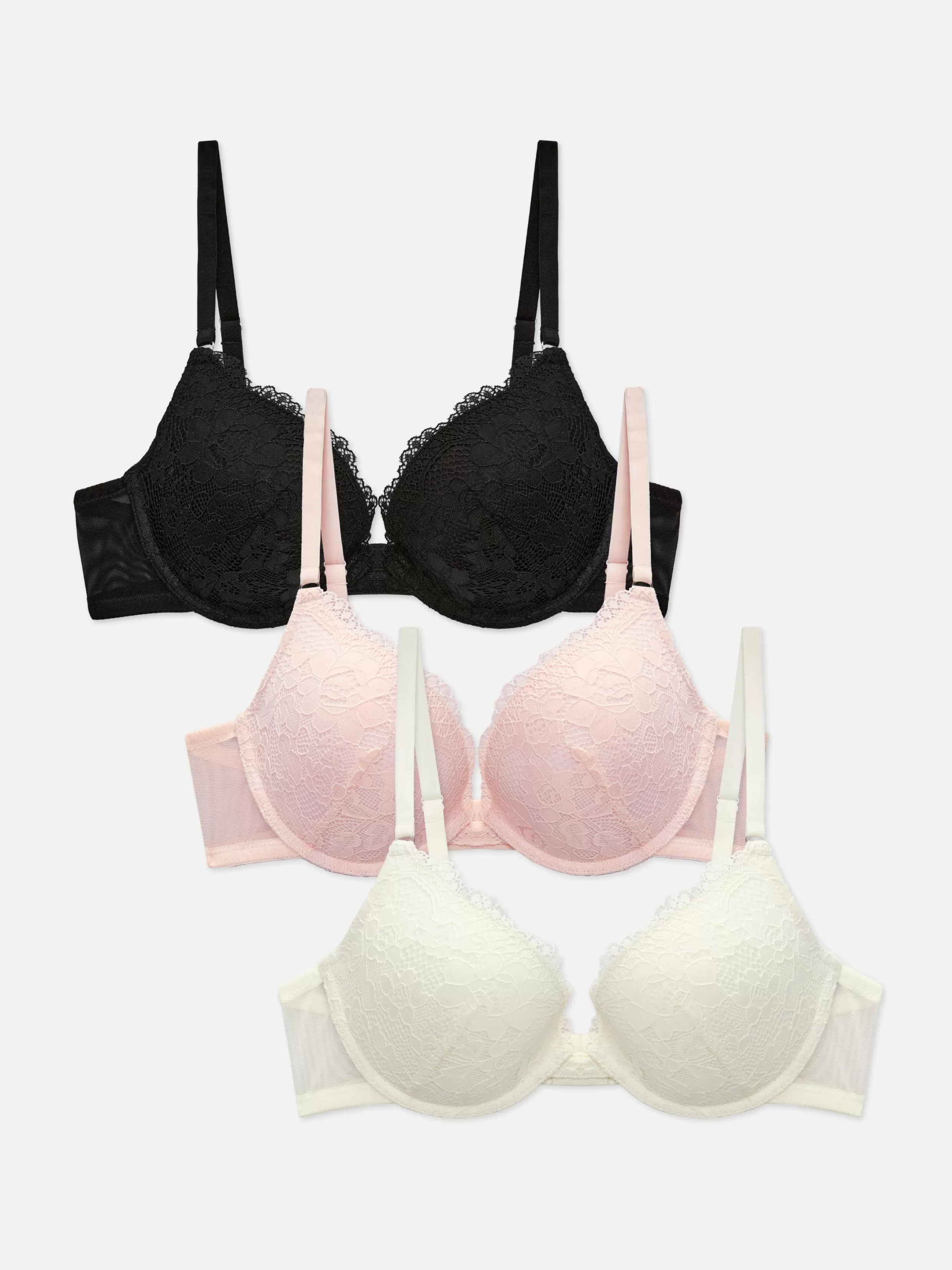 Primark Beha'S^Lage Push-upbeha's Met Vulling En Kant, Set Van 3