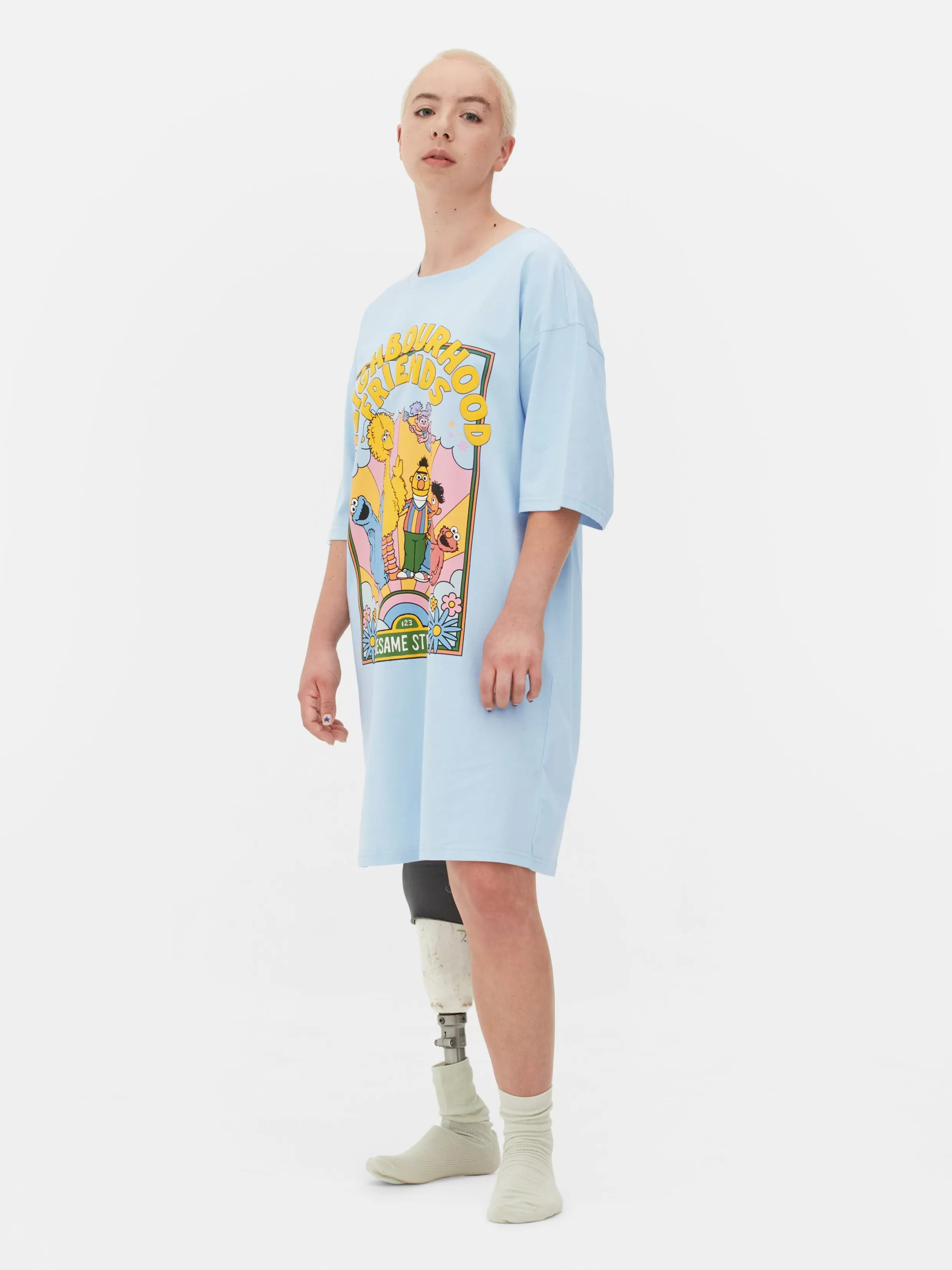 Primark Nachthemden En -Japonnen^Lang Oversized Slaap-T-shirt Sesamstraat