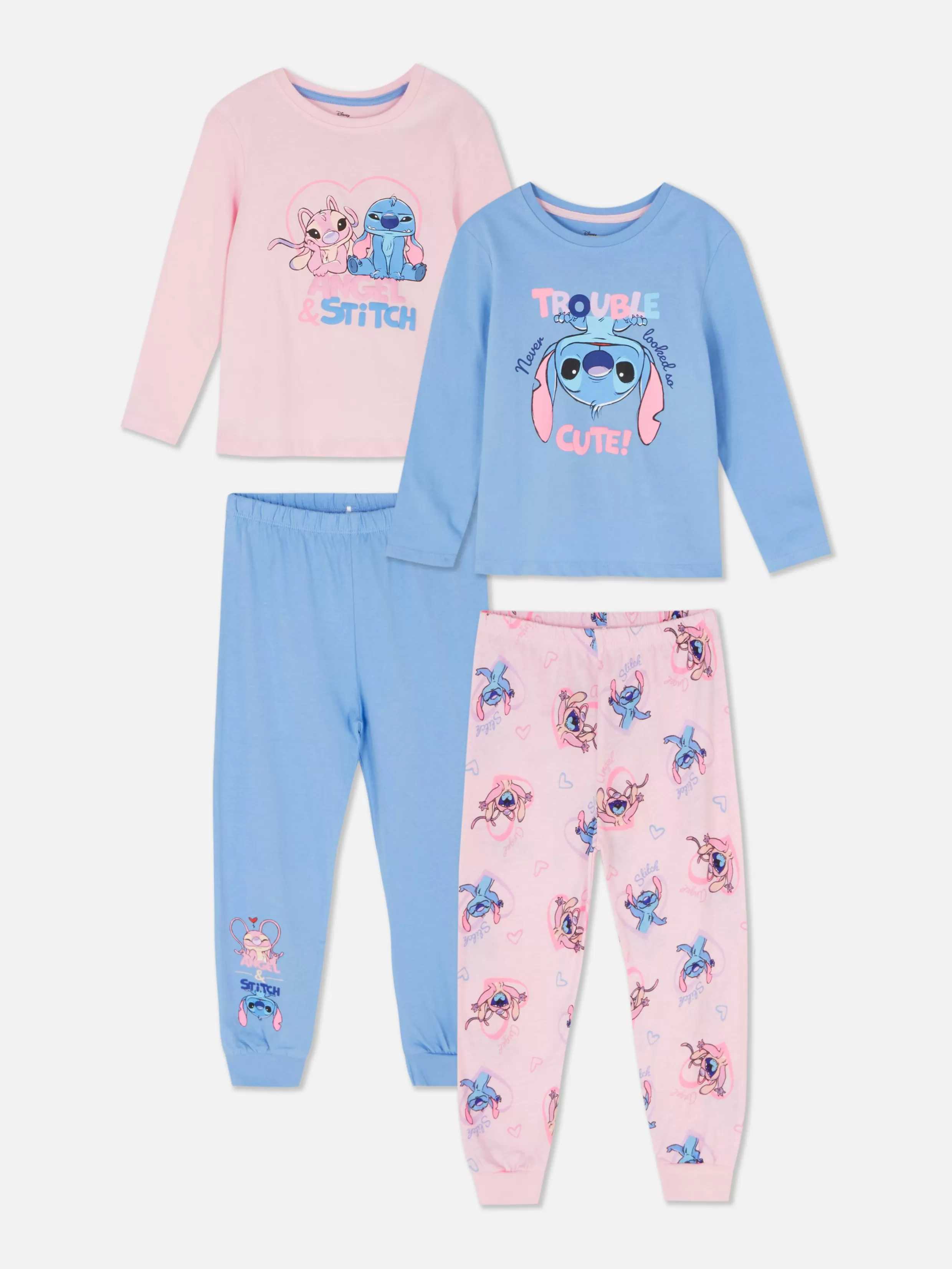 Primark Pyjama'S En Nachtkleding^Lange Pyjama Disney's Stitch & Angel, Set Van 2