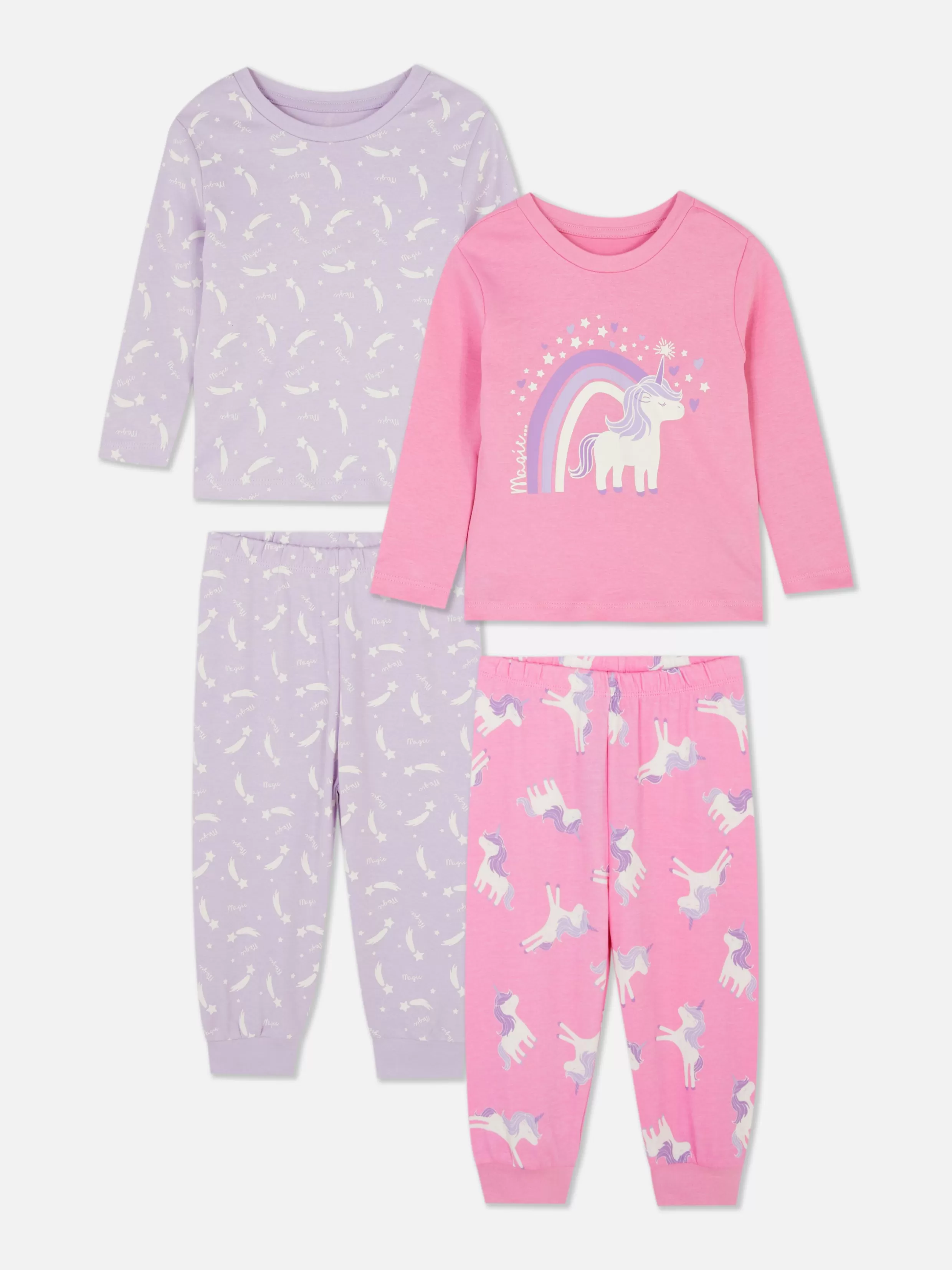 Primark Pyjama'S En Nachtkleding^Lange Pyjama Met Verschillende Prints, Set Van 2