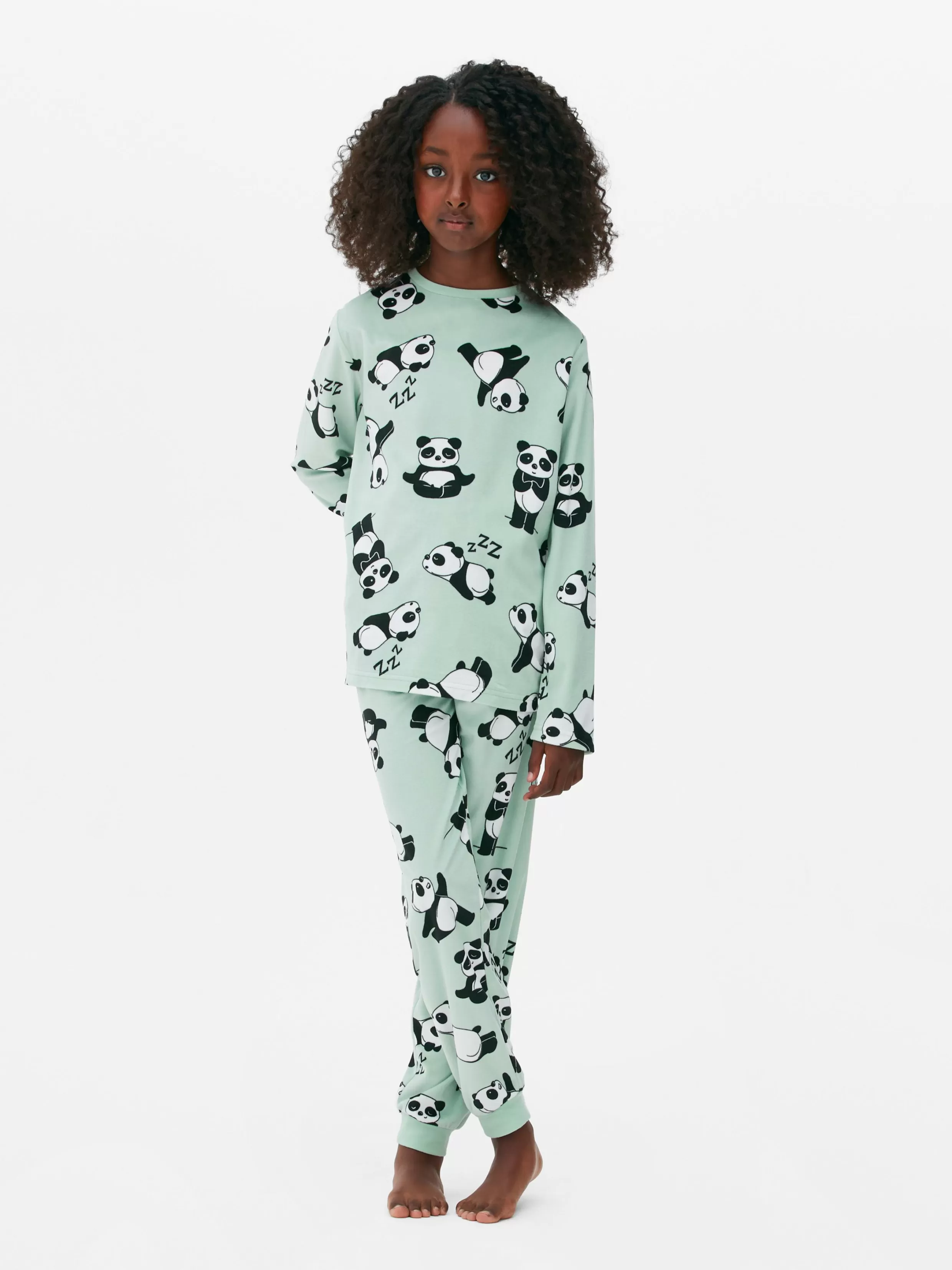 Primark Pyjama'S En Nachtkleding^Lange Pyjama Van Velours Met Pandaprint