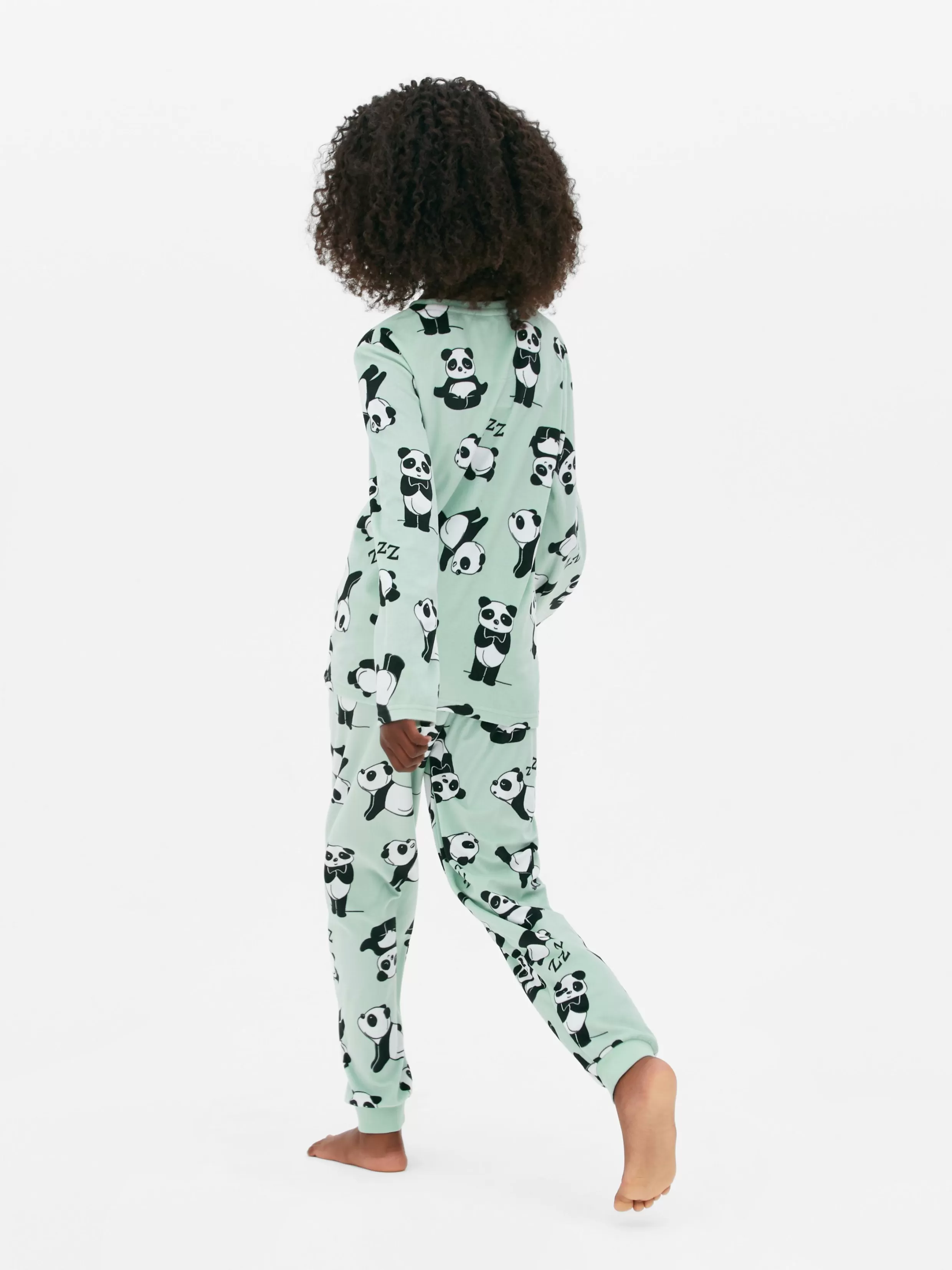 Primark Pyjama'S En Nachtkleding^Lange Pyjama Van Velours Met Pandaprint