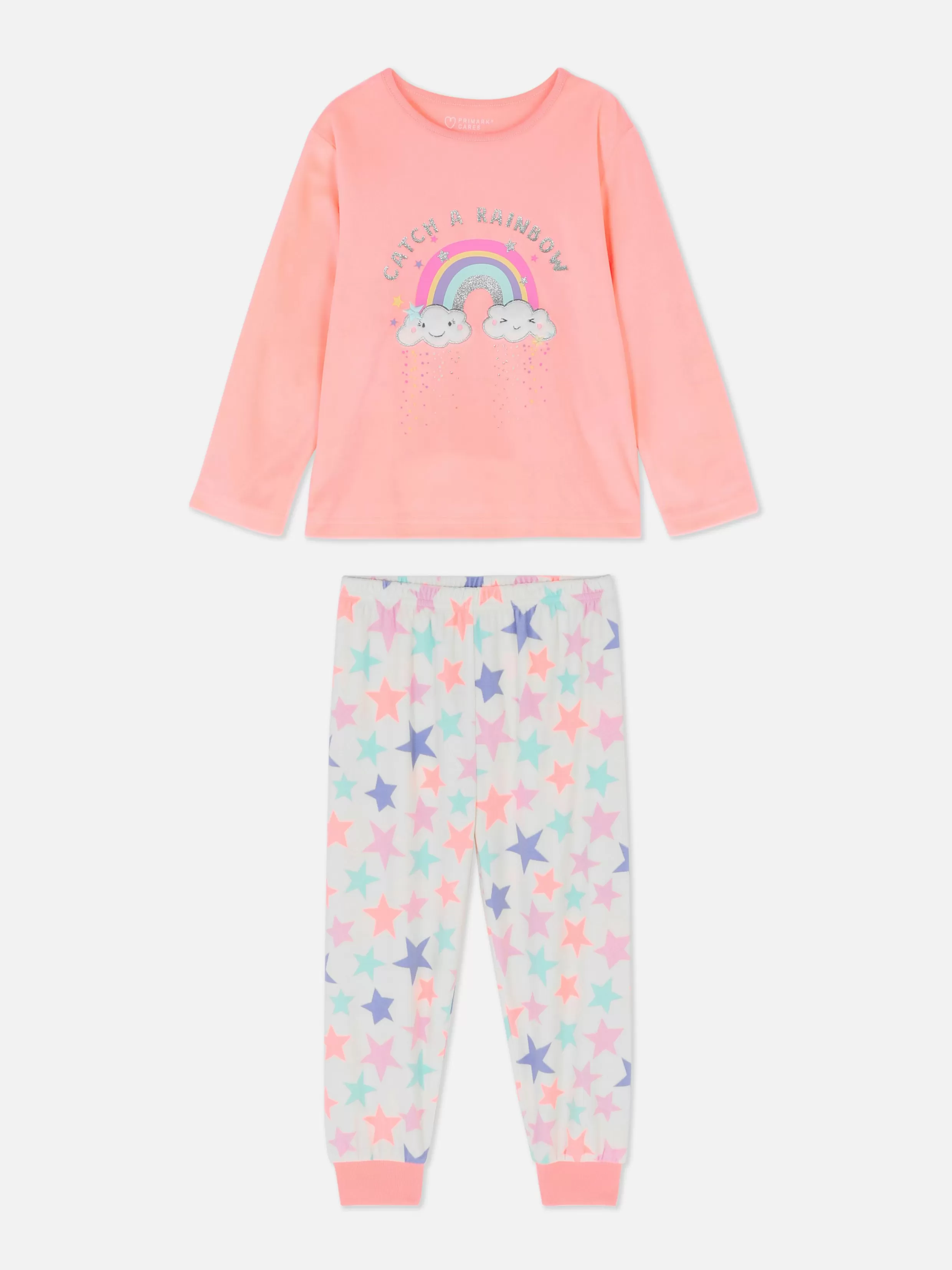 Primark Pyjama'S En Nachtkleding^Lange Velours Pyjama Met Regenboog