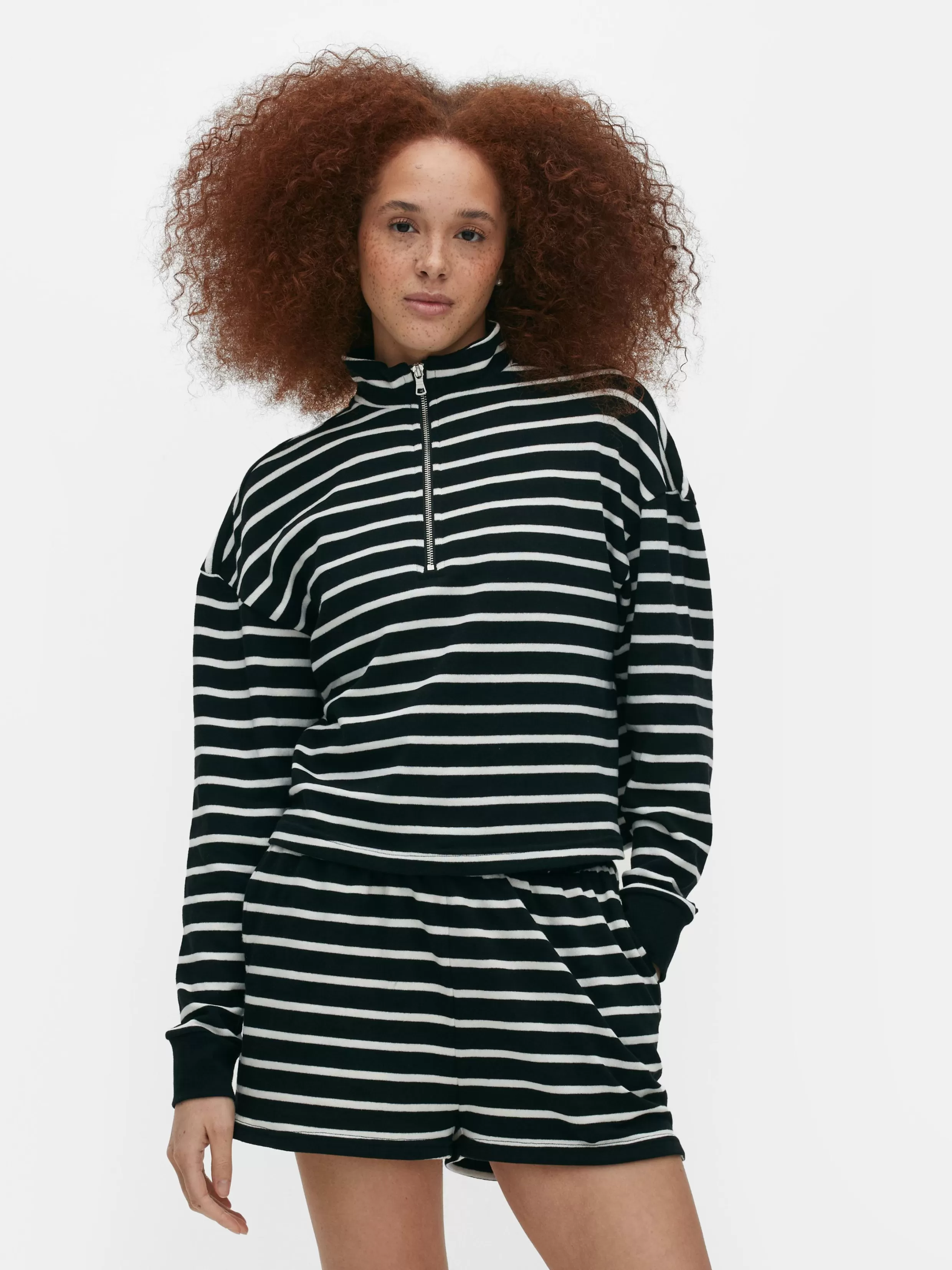 Primark Hoodies En Sweatshirts^Matchend Gestreept Sweatshirt Met Halve Rits