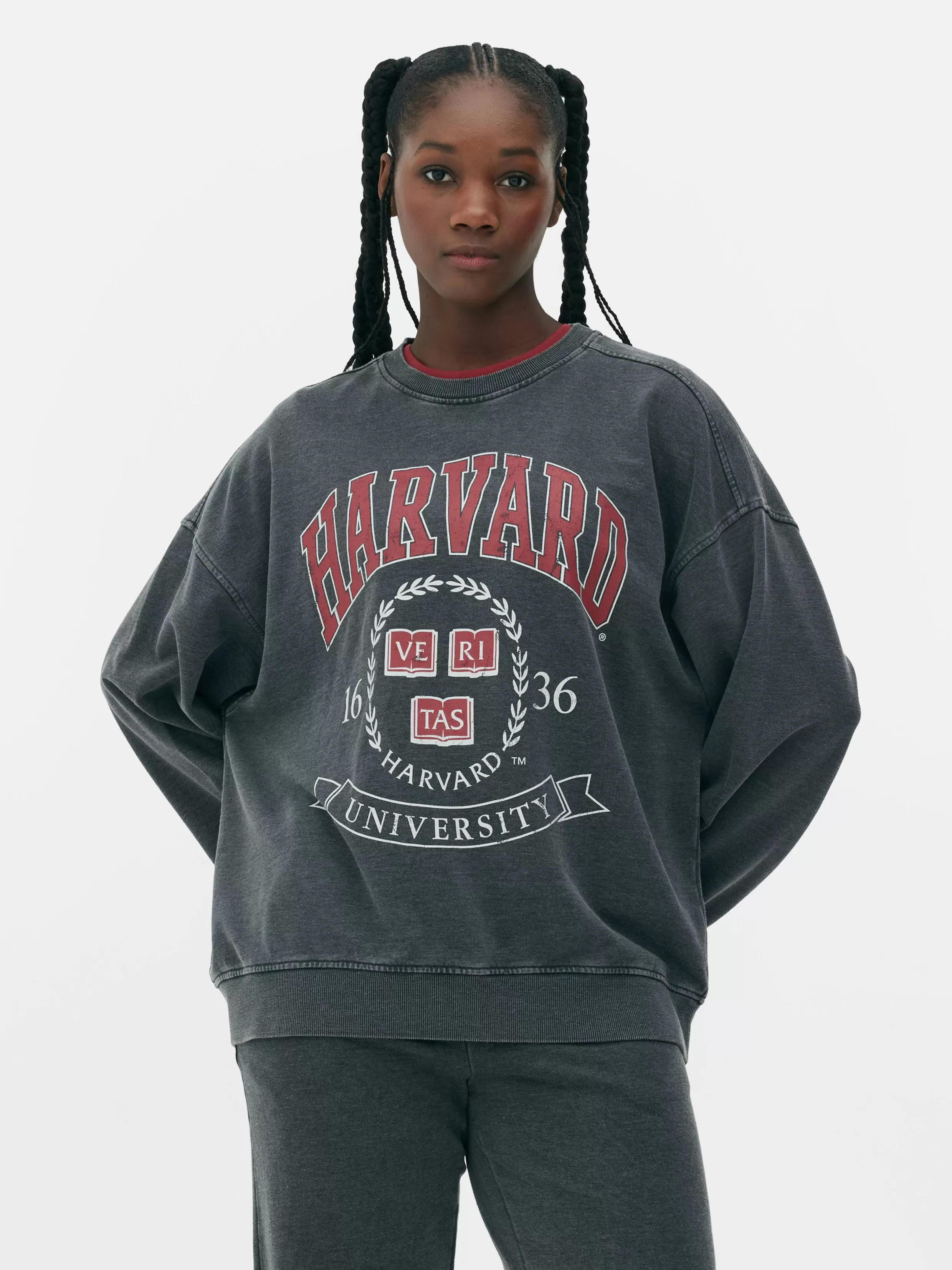 Primark Hoodies En Sweatshirts^Matchend Sweatshirt Met Acid Wash Harvard