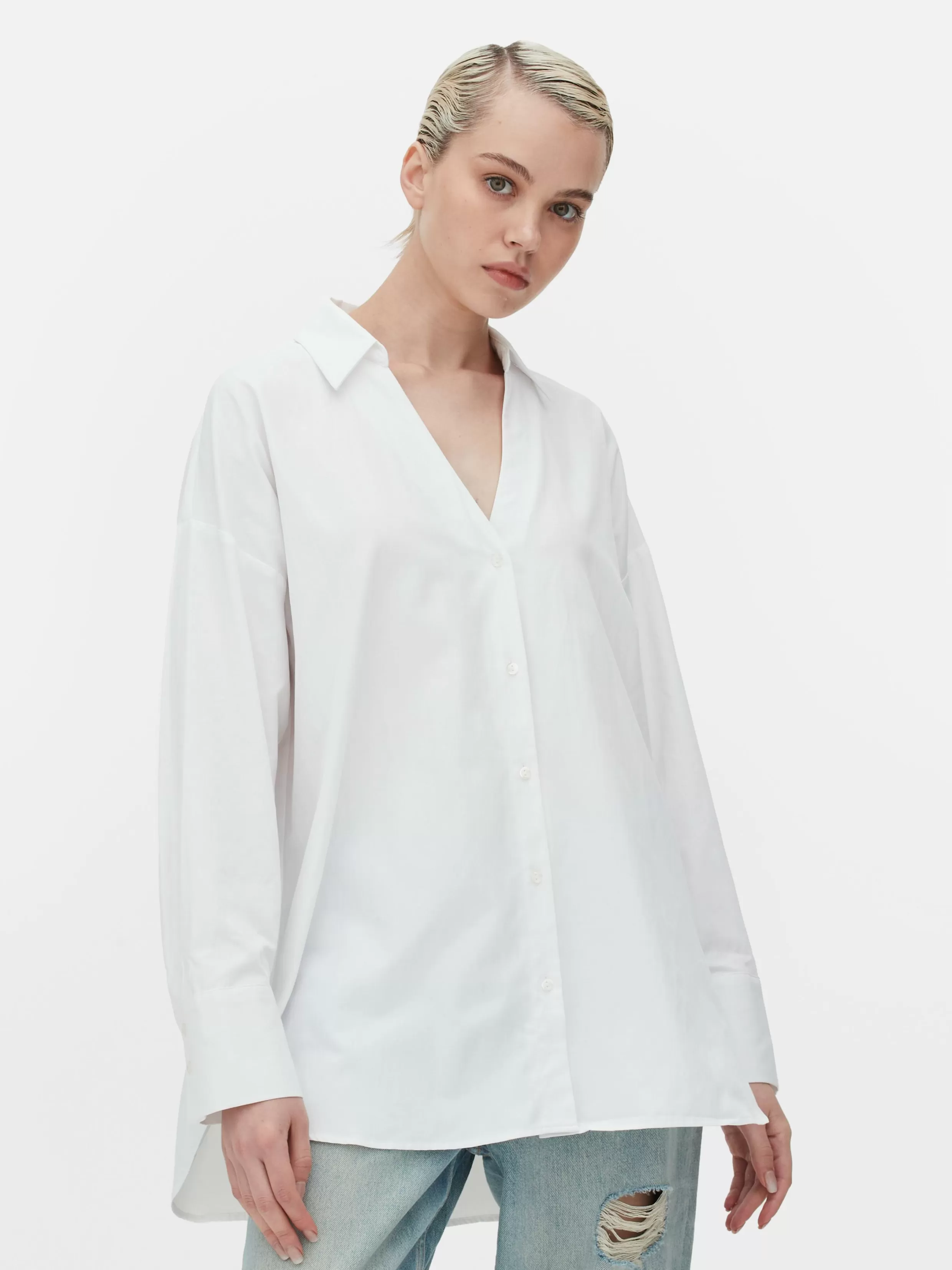 Primark Overhemden En Blouses^Oversized Overhemd Van Popeline