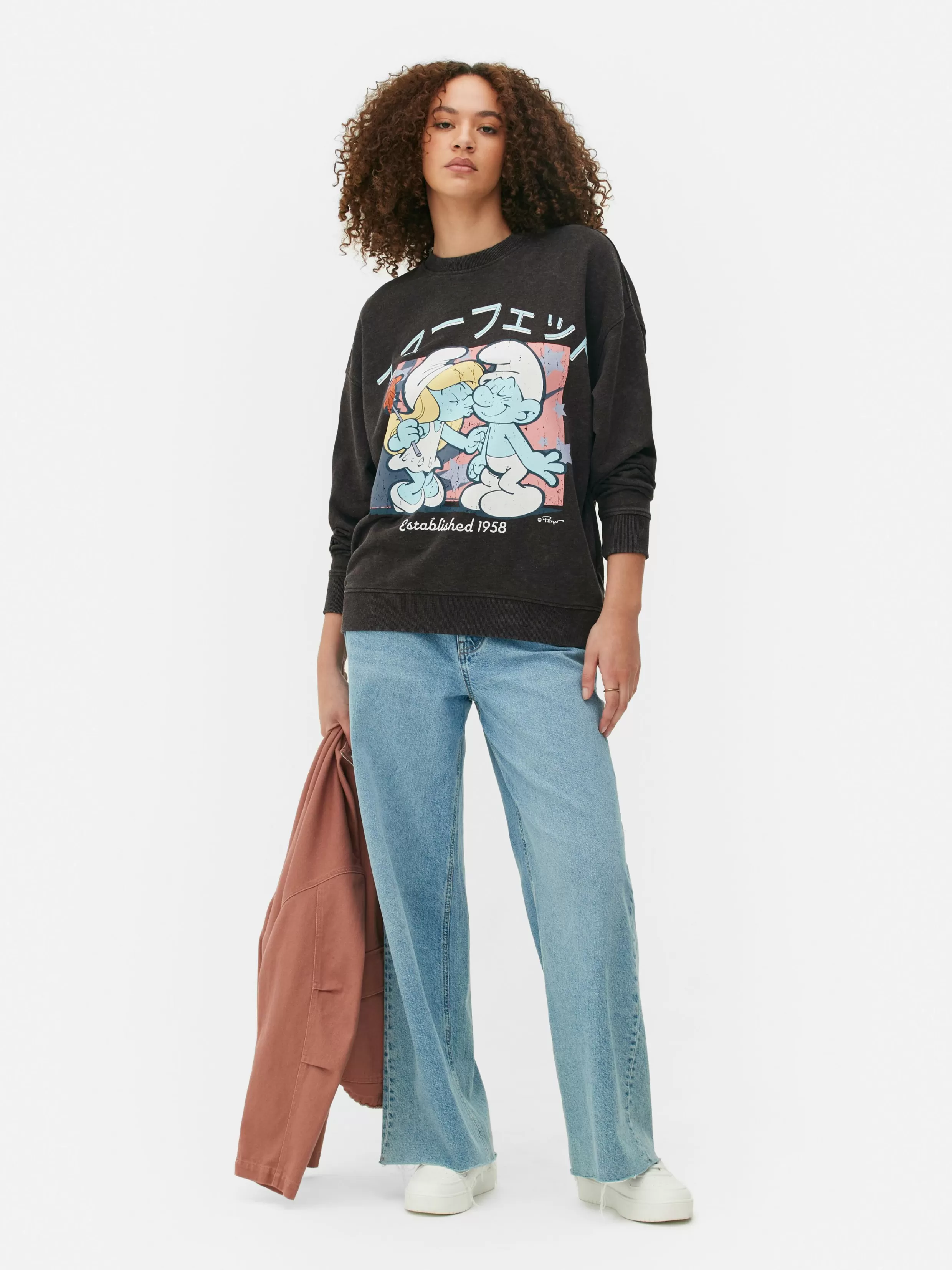 Primark Hoodies En Sweatshirts^Oversized Sweatshirt Met Print De Smurfen