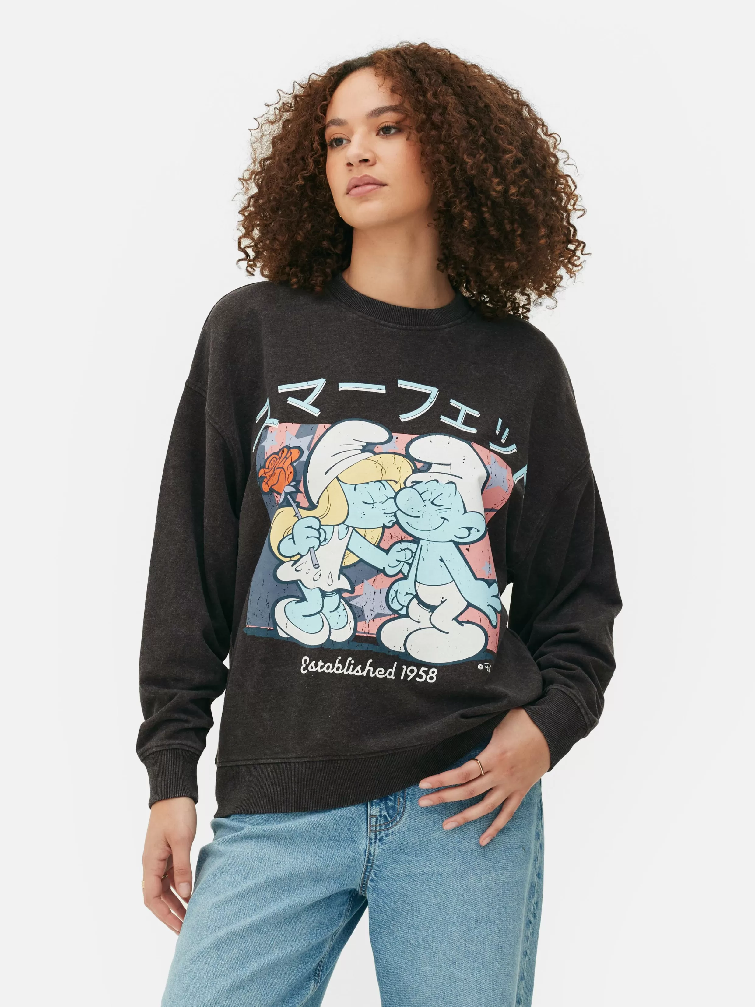 Primark Hoodies En Sweatshirts^Oversized Sweatshirt Met Print De Smurfen