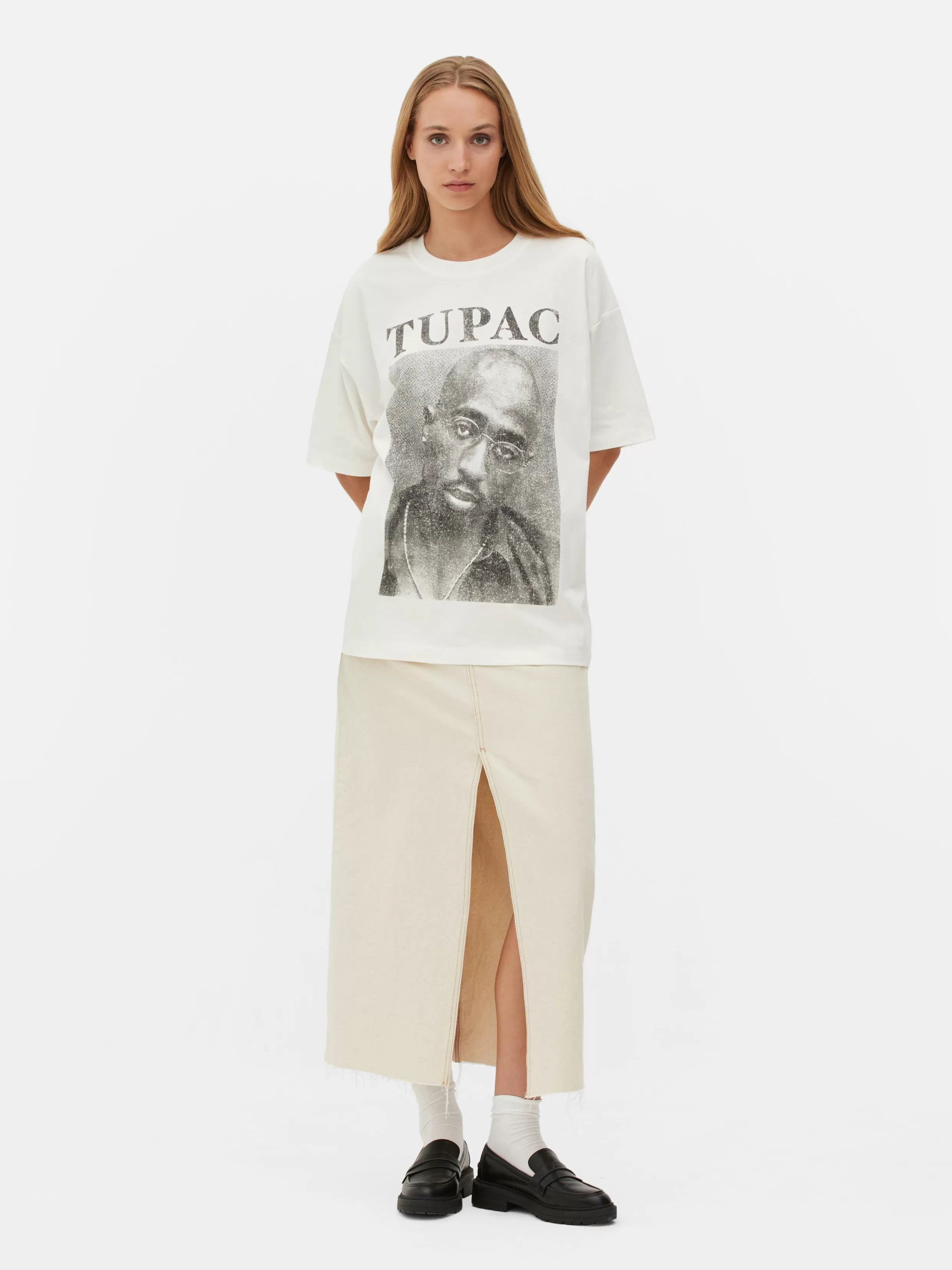 Primark Tops En T-Shirts^Oversized T-shirt Met Print Tupac