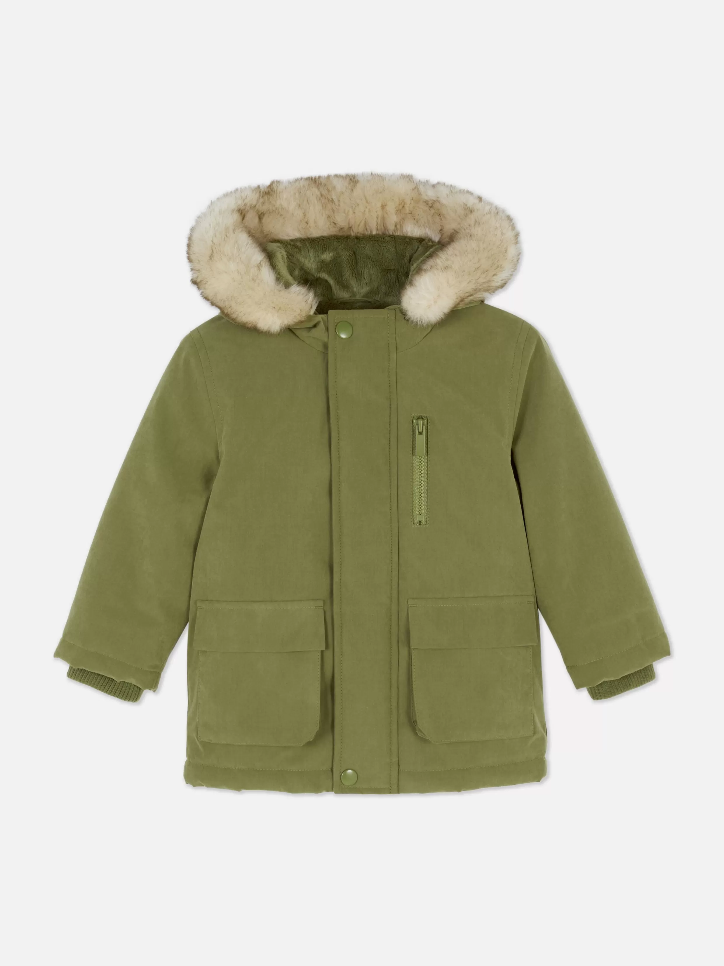 Primark Jassen En Jacks^Parka Met Capuchon Met Imitatiebontrand