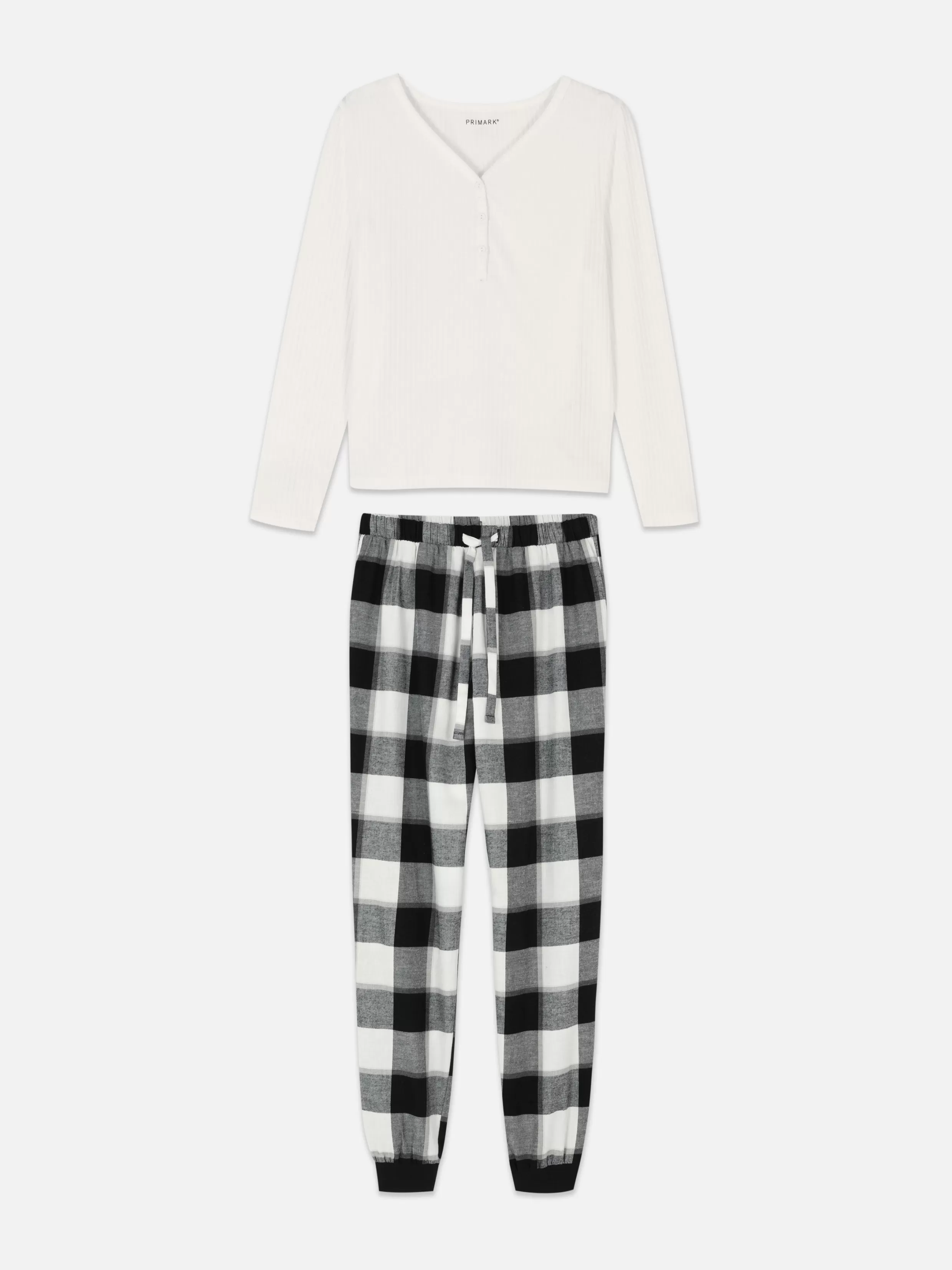 Primark Pyjamasets^Pyjama Met Geruite Broek En Shirt Met Lange Mouwen