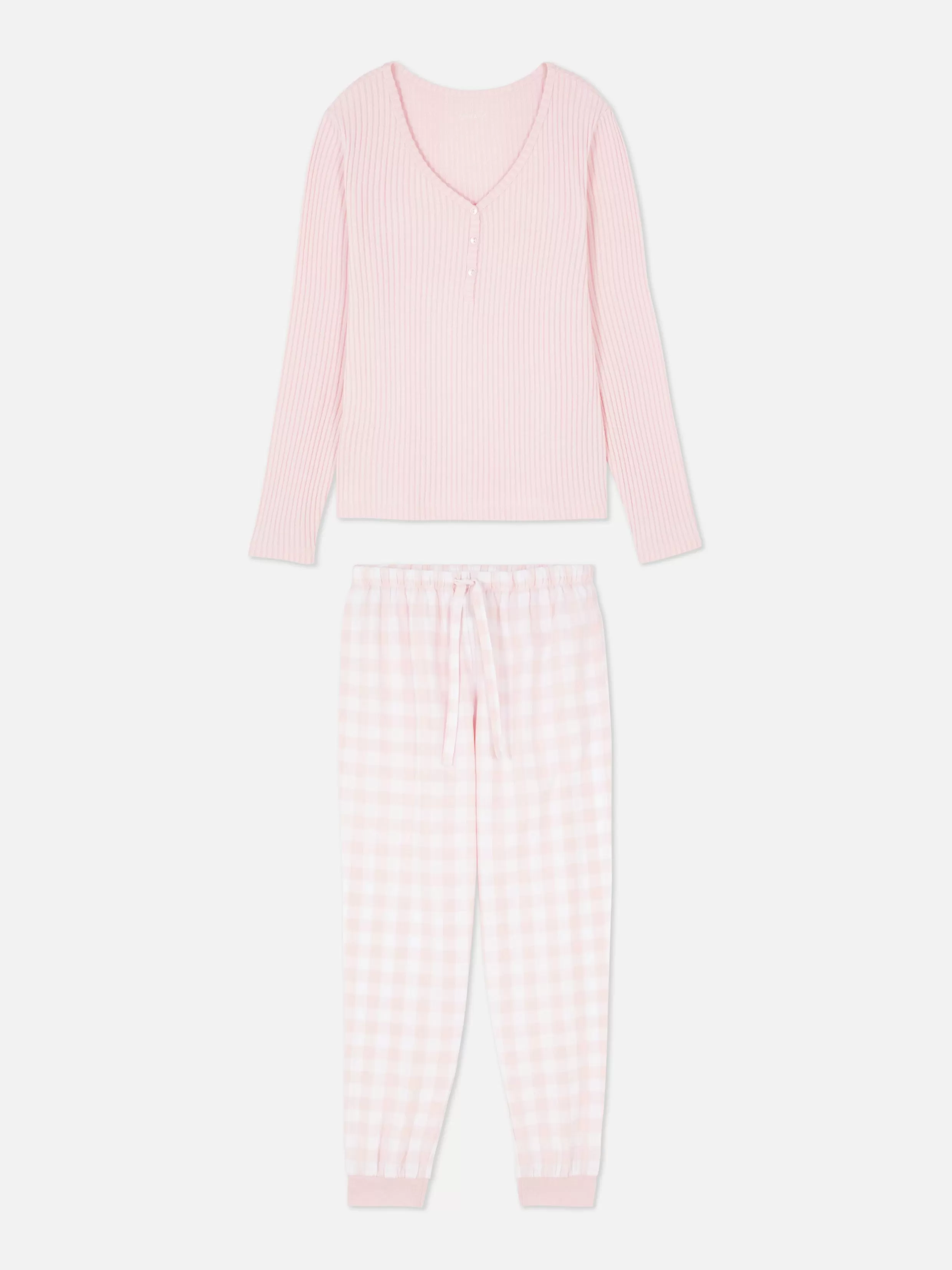 Primark Pyjamasets^Pyjama Met Henley-shirt En Broek Met Patroon