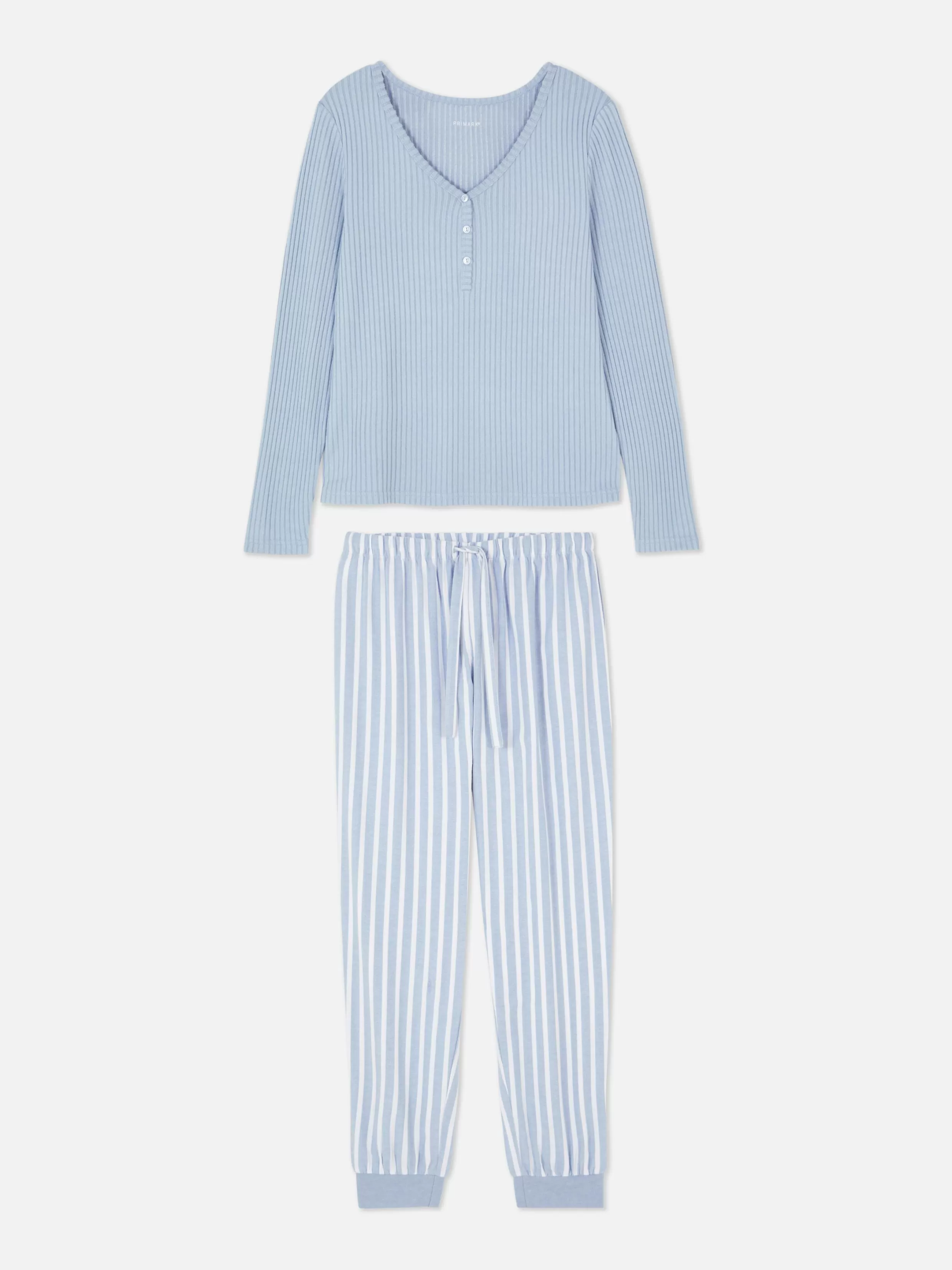 Primark Pyjamasets^Pyjama Met Henley-shirt En Broek Met Patroon