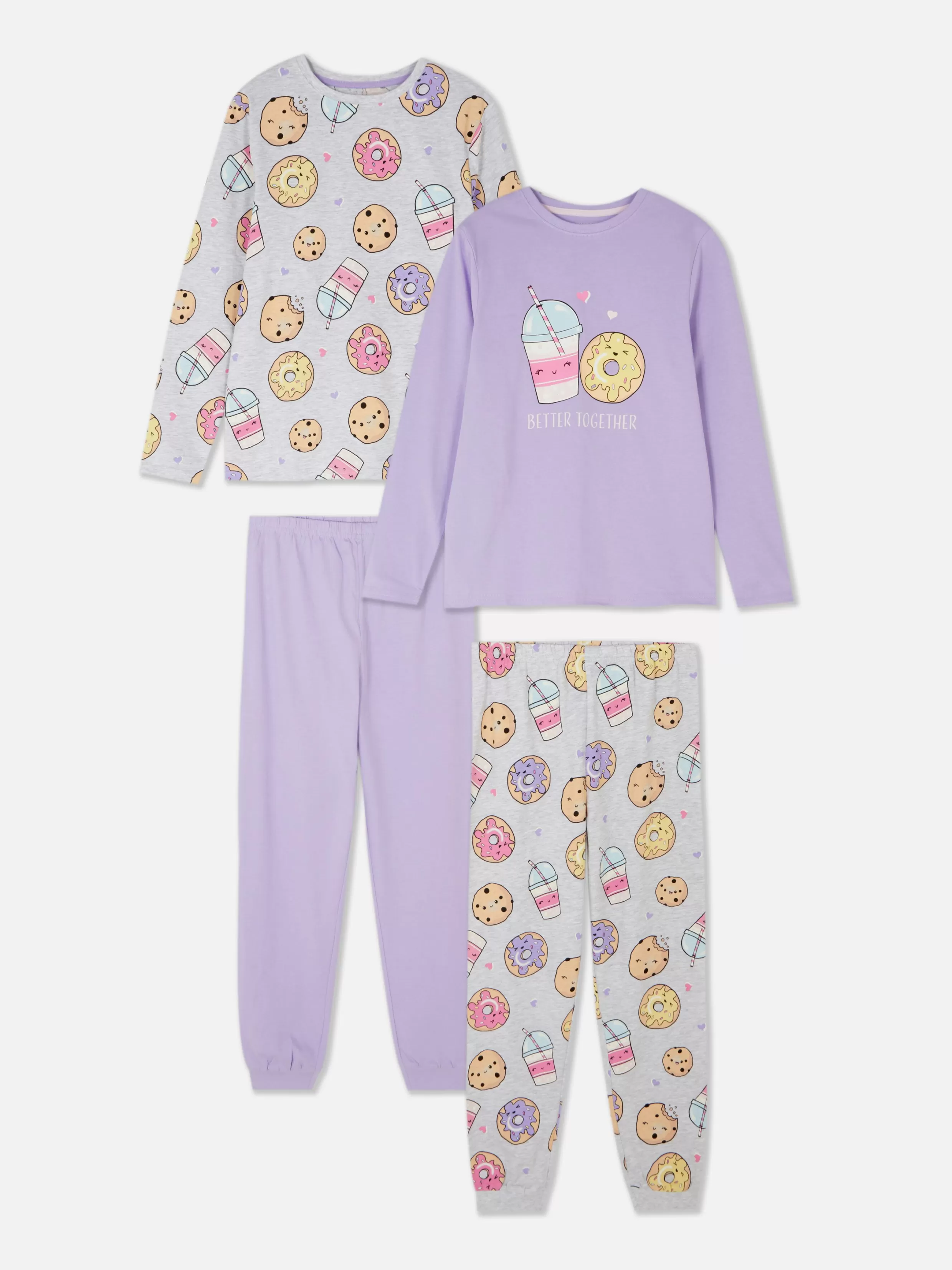 Primark Pyjama'S En Nachtkleding^Pyjama's Met Bubbeltheepatroon, Set Van 2