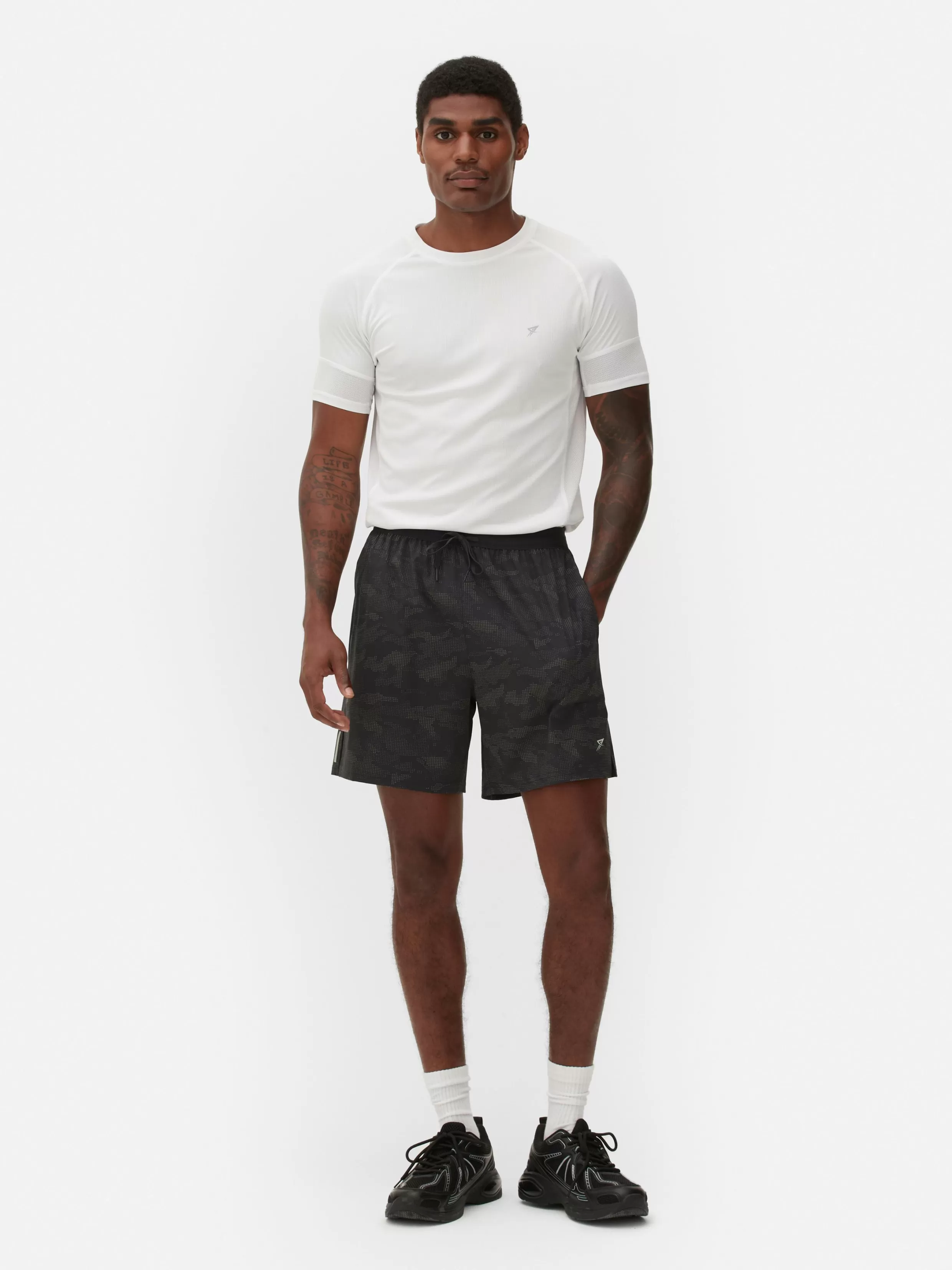 Primark Korte Broeken | Sportkleding^Reflecterende Sportshort Met Patroon