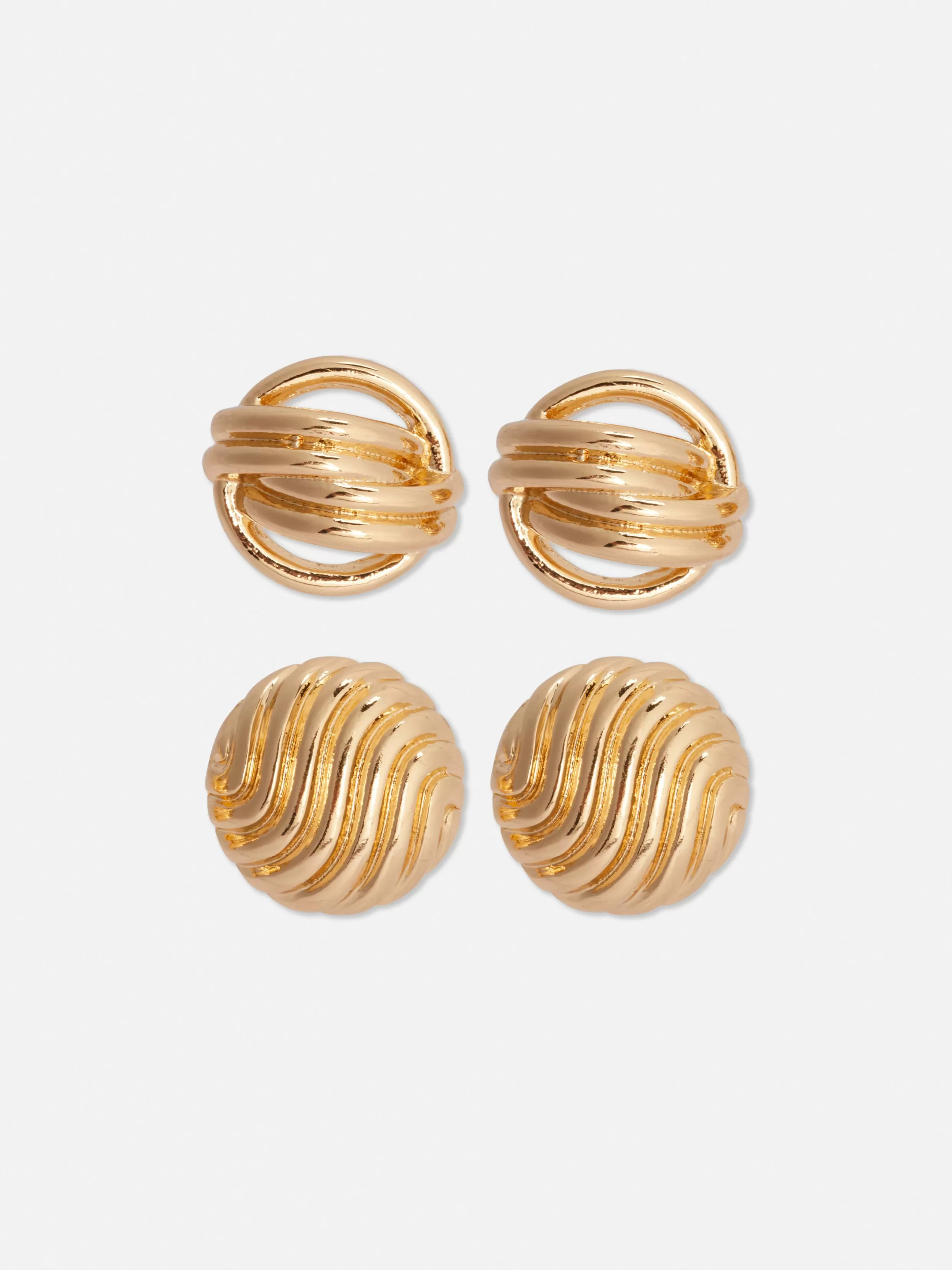 Primark Sieraden^Robuuste Sculpturale Oorknopjes Rita Ora, Set Van 2