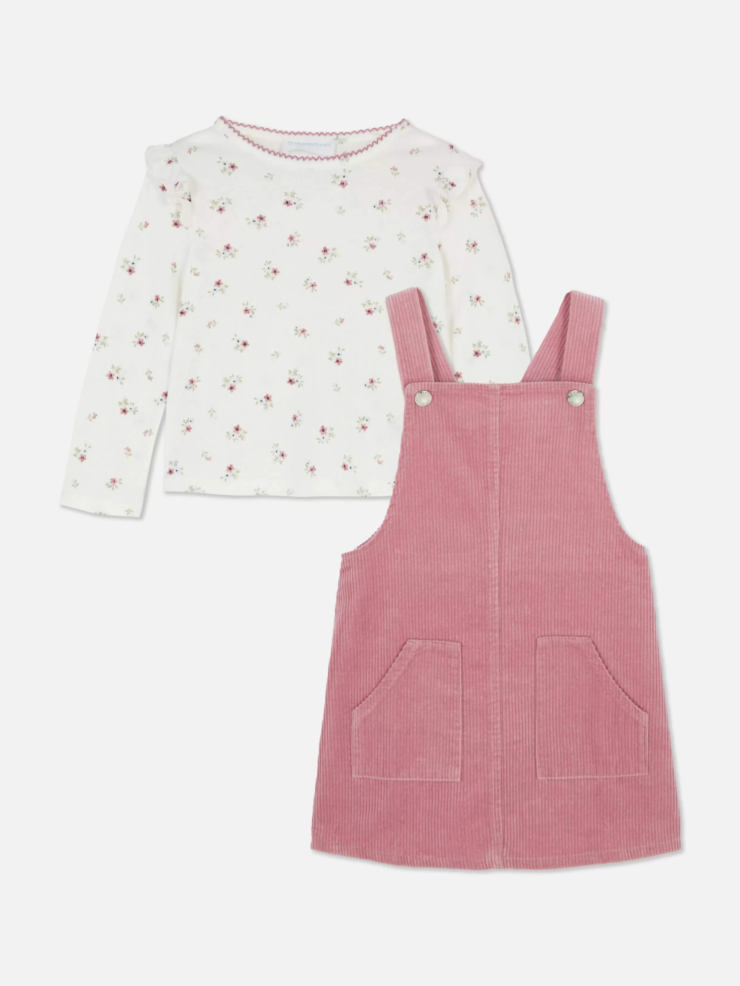 Primark Sets En Outfits^Set Van Gebloemd T-shirt En Corduroy Overgooier