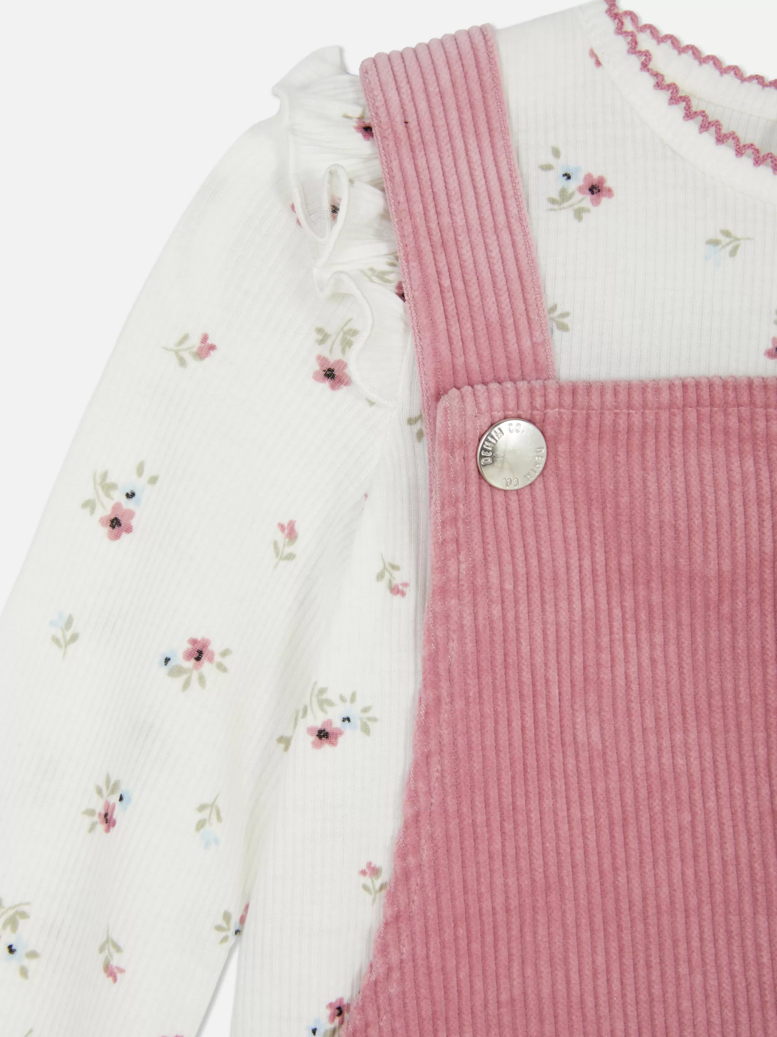 Primark Sets En Outfits^Set Van Gebloemd T-shirt En Corduroy Overgooier