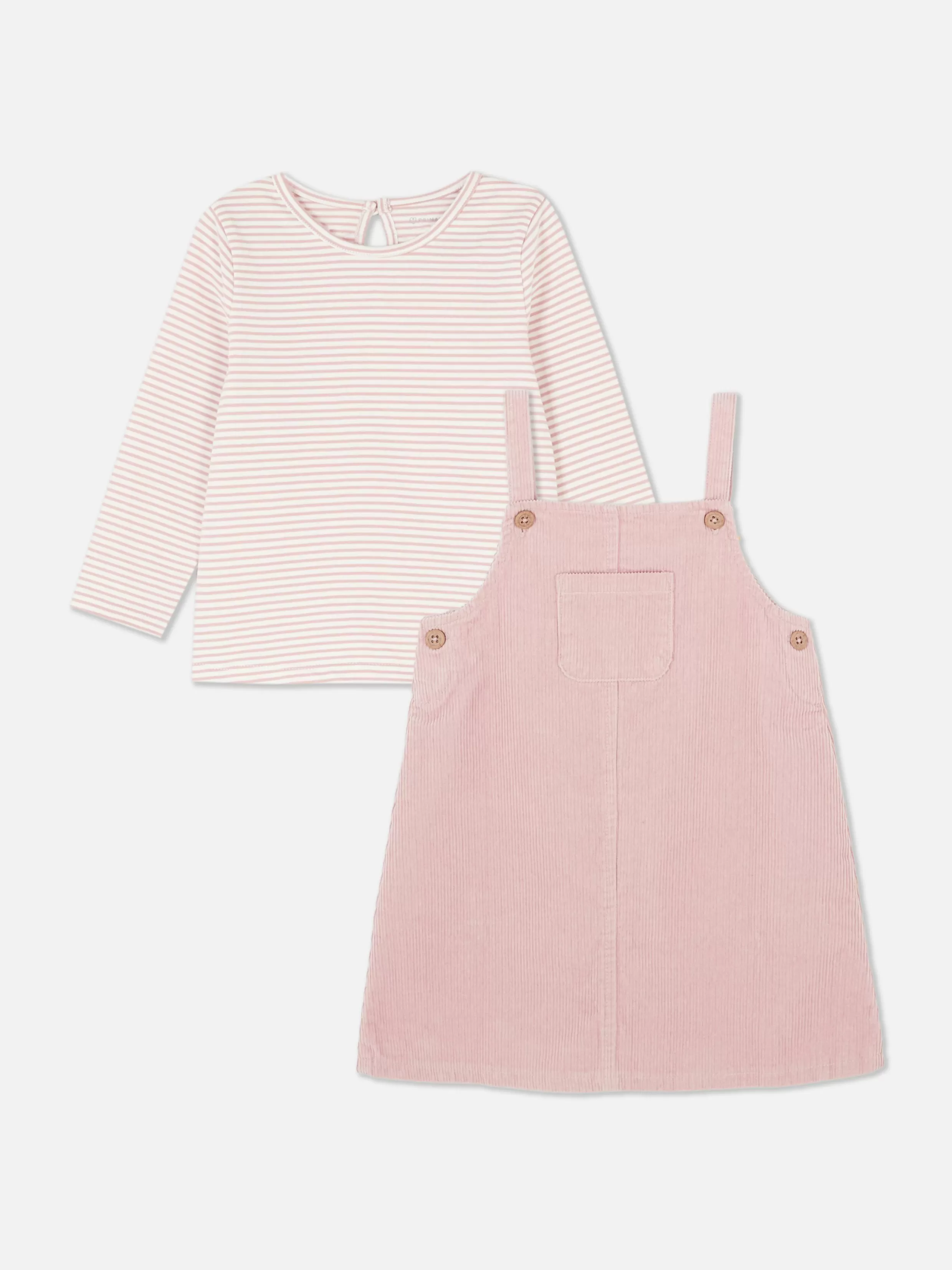 Primark Sets En Outfits^Set Van Gestreept T-shirt En Corduroy Overgooier