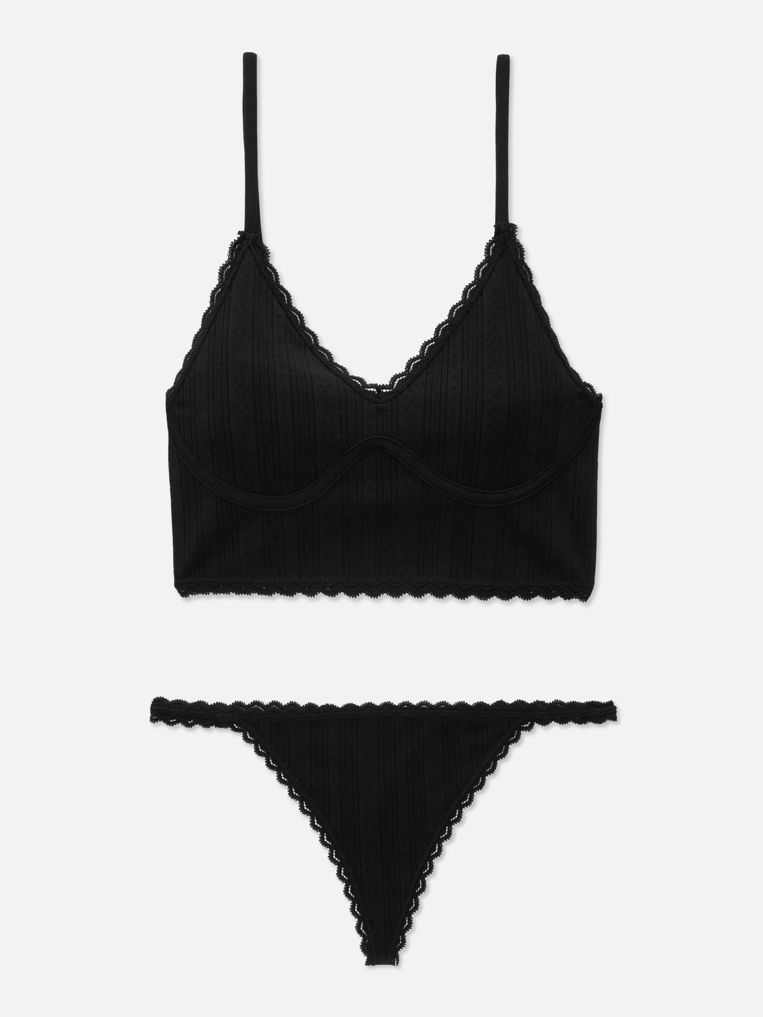 Primark Lingeriesets^Set Van Lange Naadloze Ajour Bralette En String