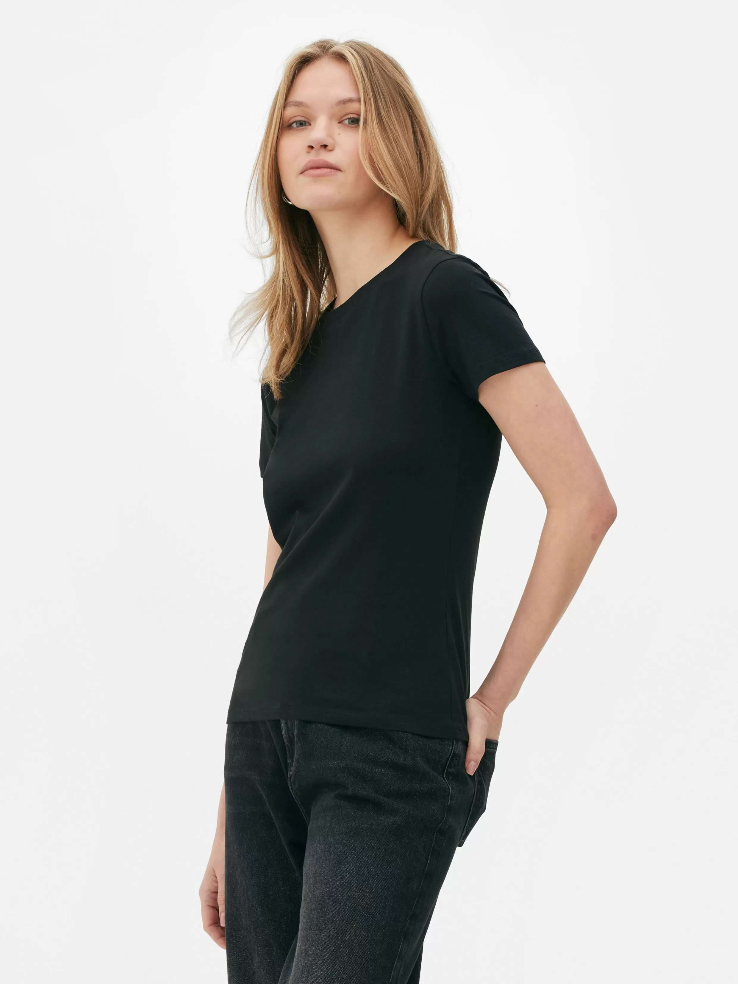 Primark Tops En T-Shirts^Stretch T-shirt Met Korte Mouwen