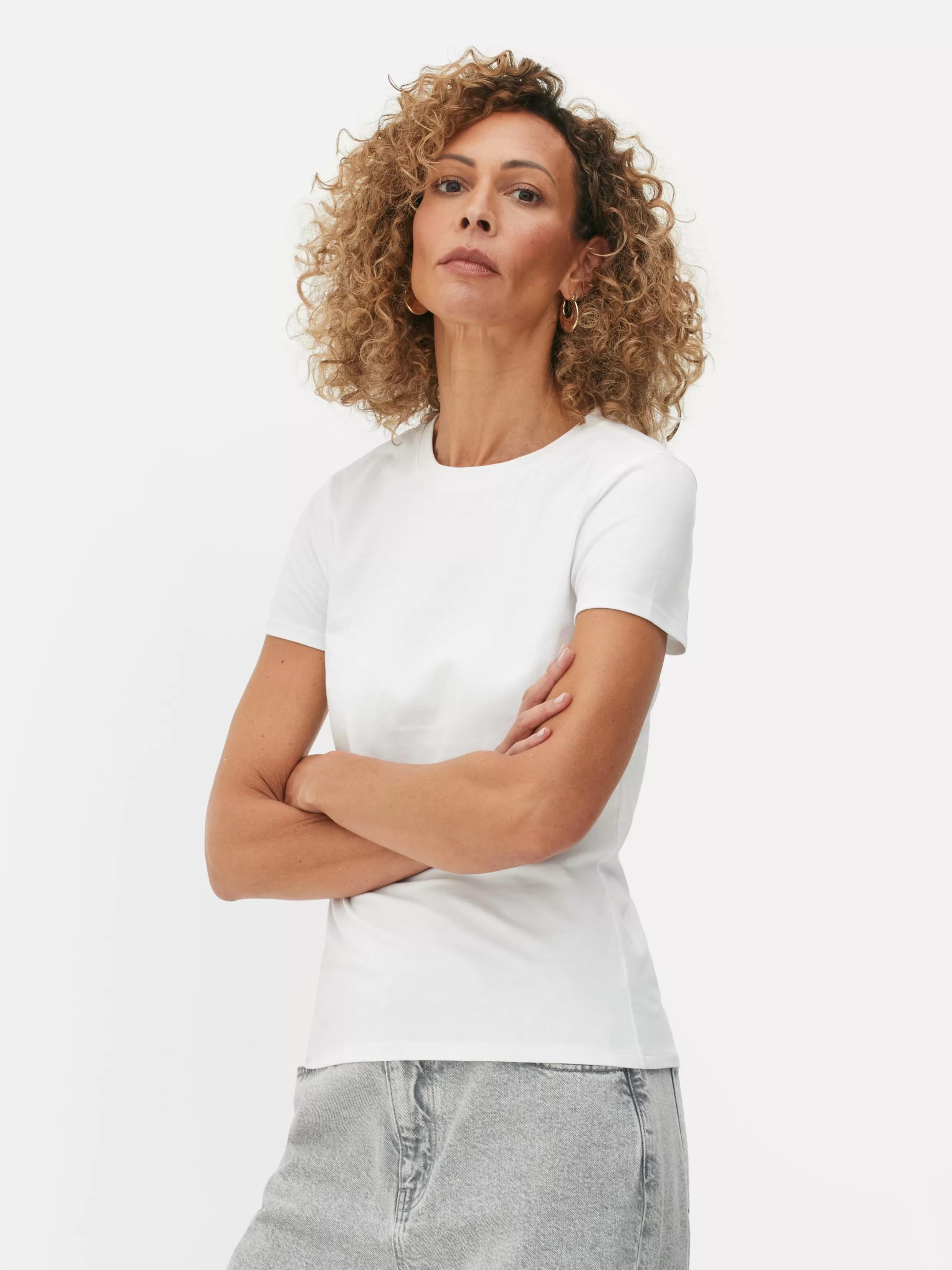 Primark Tops En T-Shirts^Stretch T-shirt Met Ronde Hals