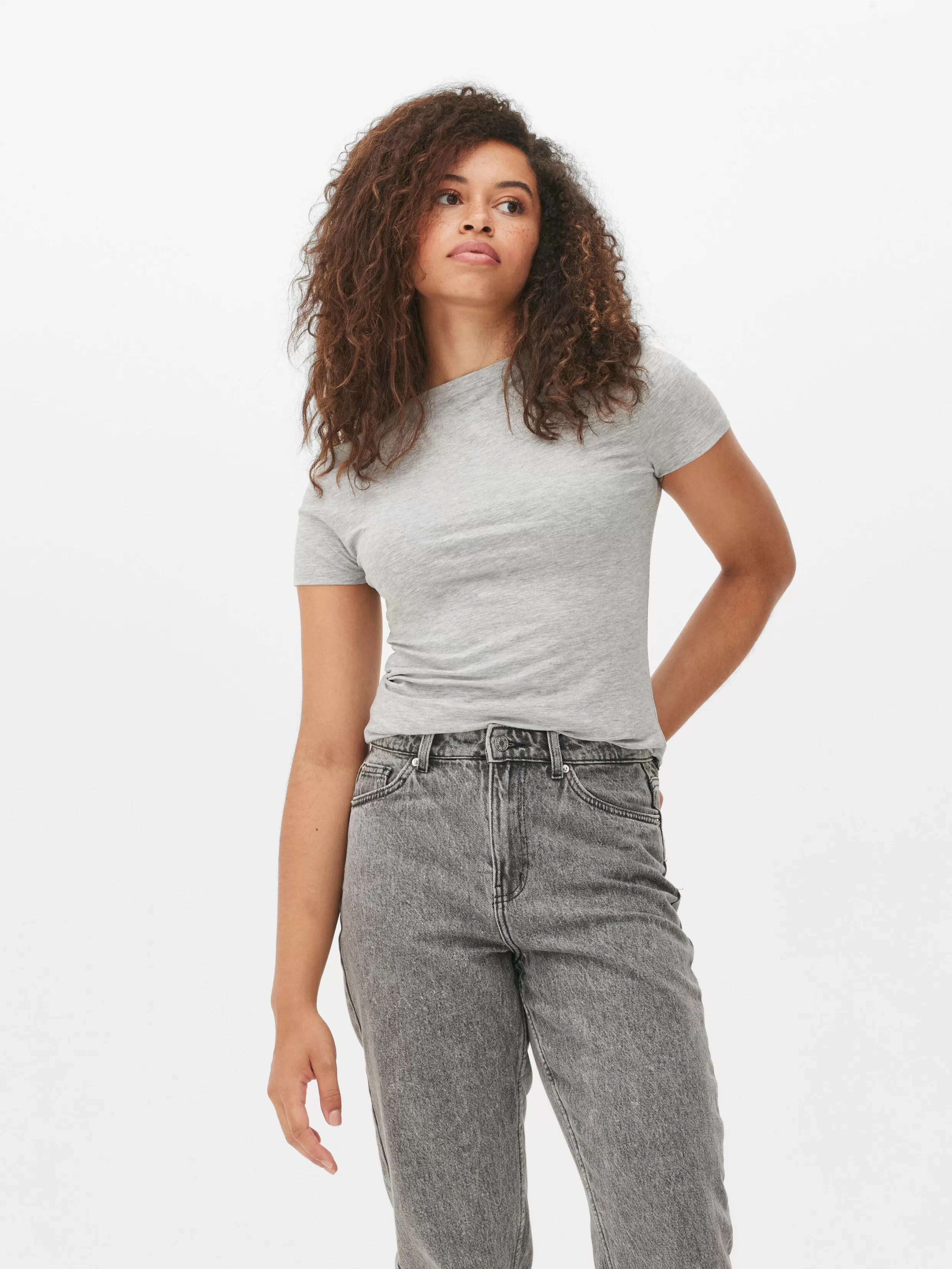 Primark Tops En T-Shirts^Stretch-T-shirt Met Ronde Hals