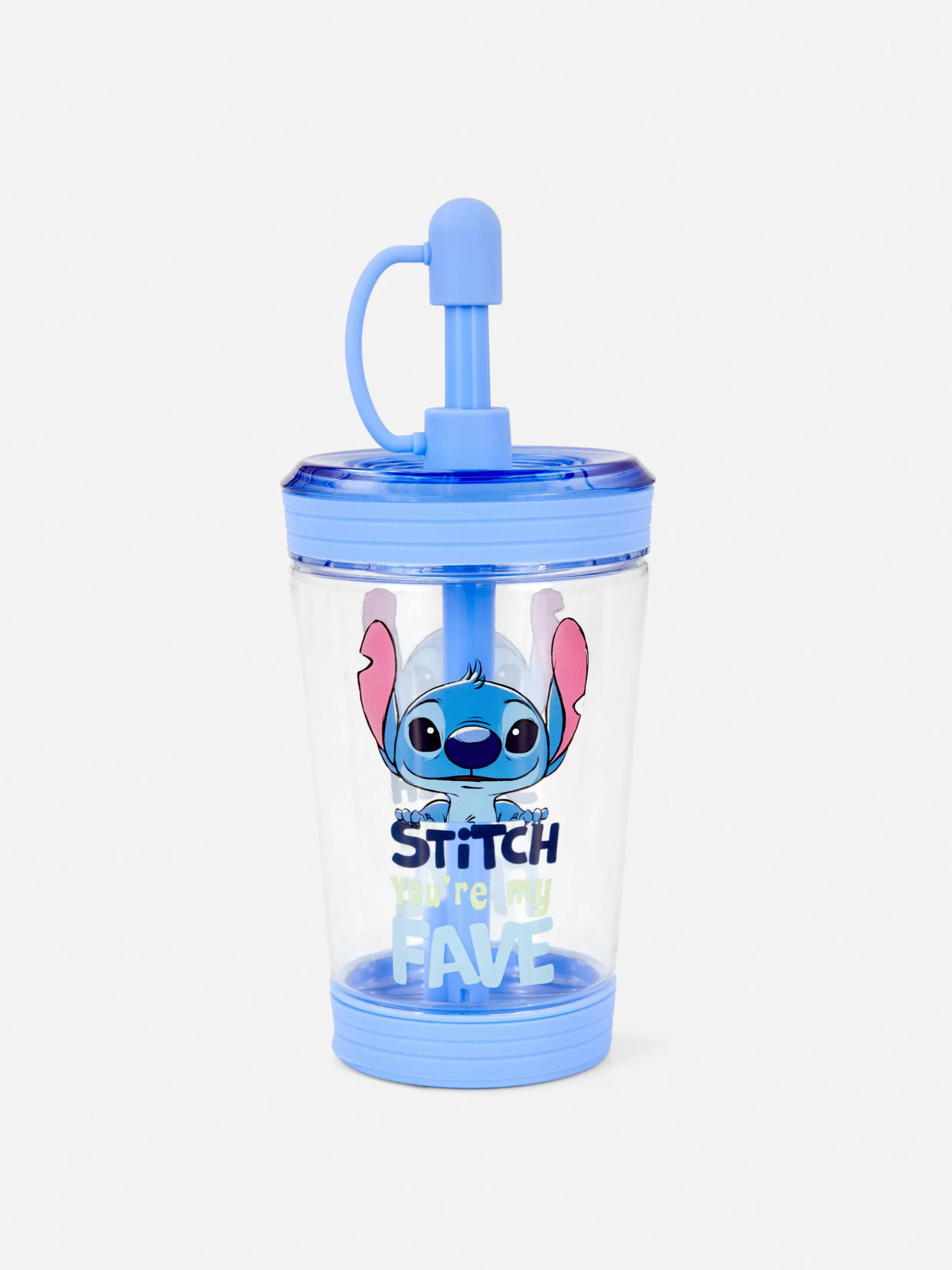 Primark Kopjes En Mokken^Transparante Drinkbeker Met Rietje Disney's Stitch