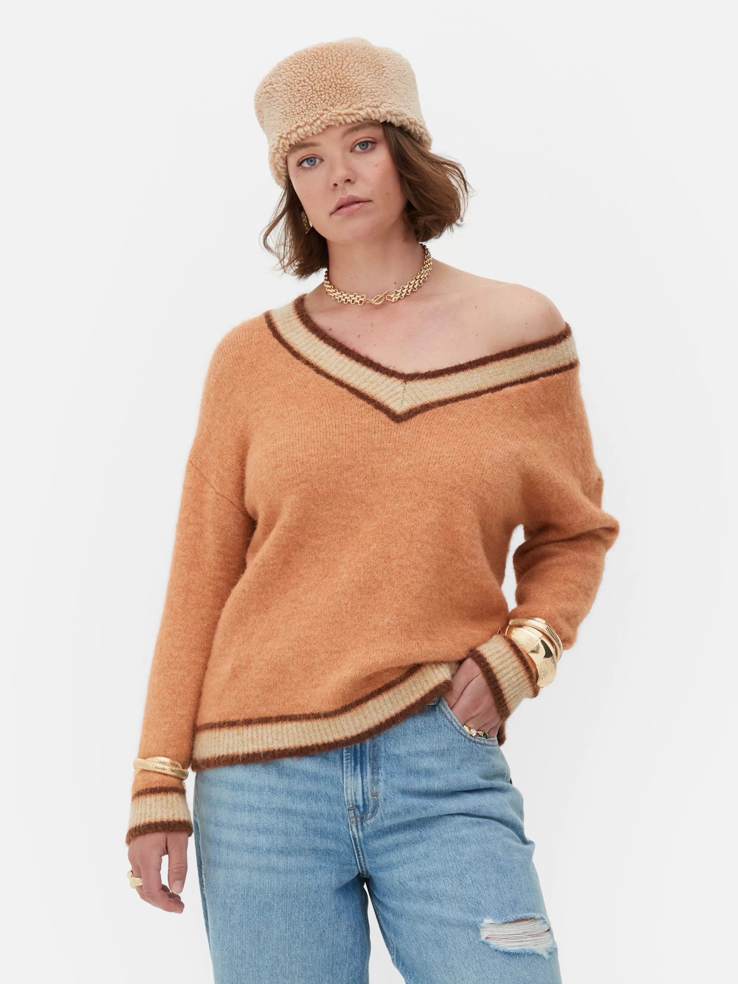 Primark Warme Winterkleding | Truien En Vesten^Trui Met V-hals En Vintage Stijl Rita Ora