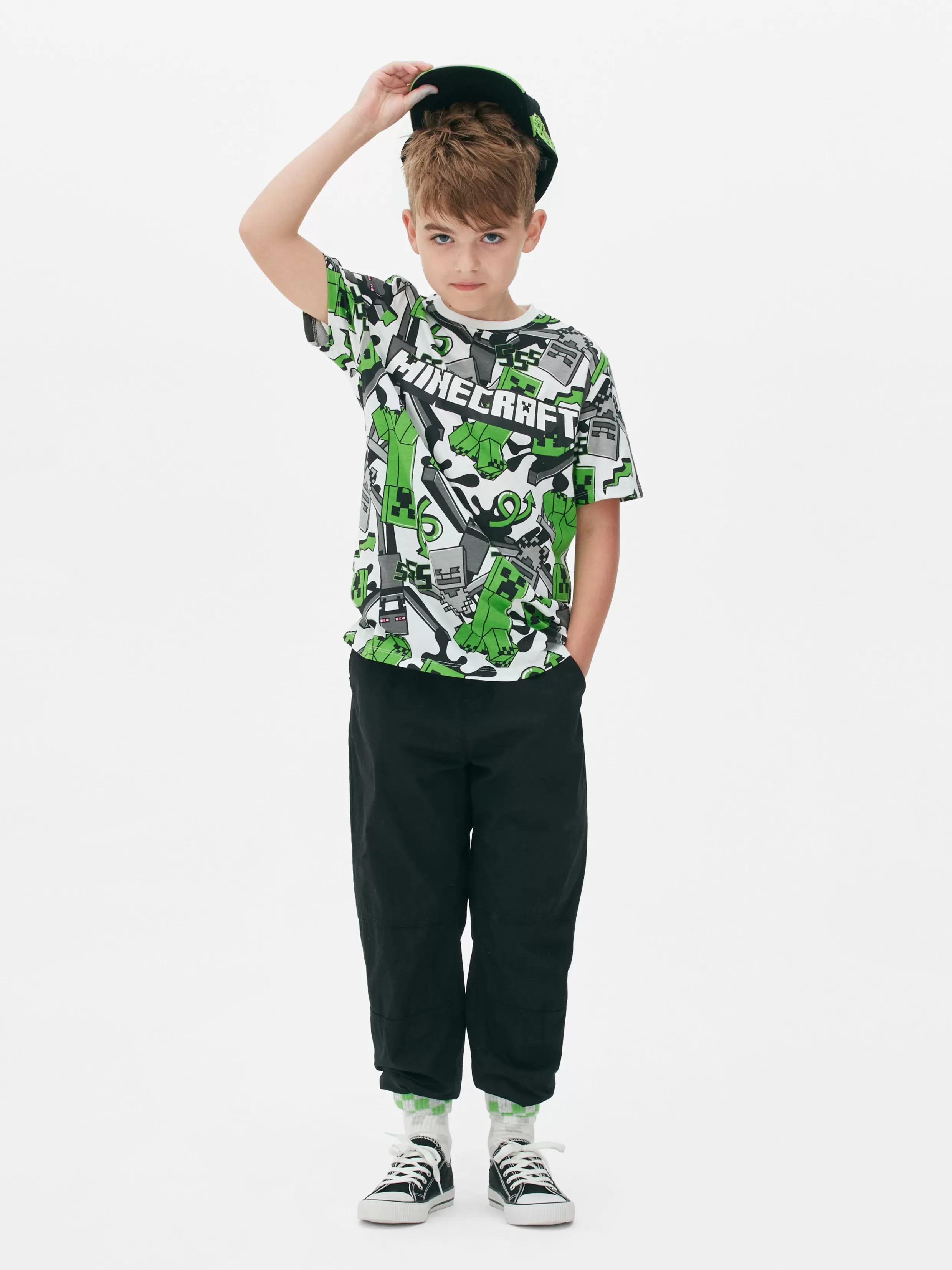 Primark Tops En T-Shirts^T-shirt Met Minecraft Creeper-patroon