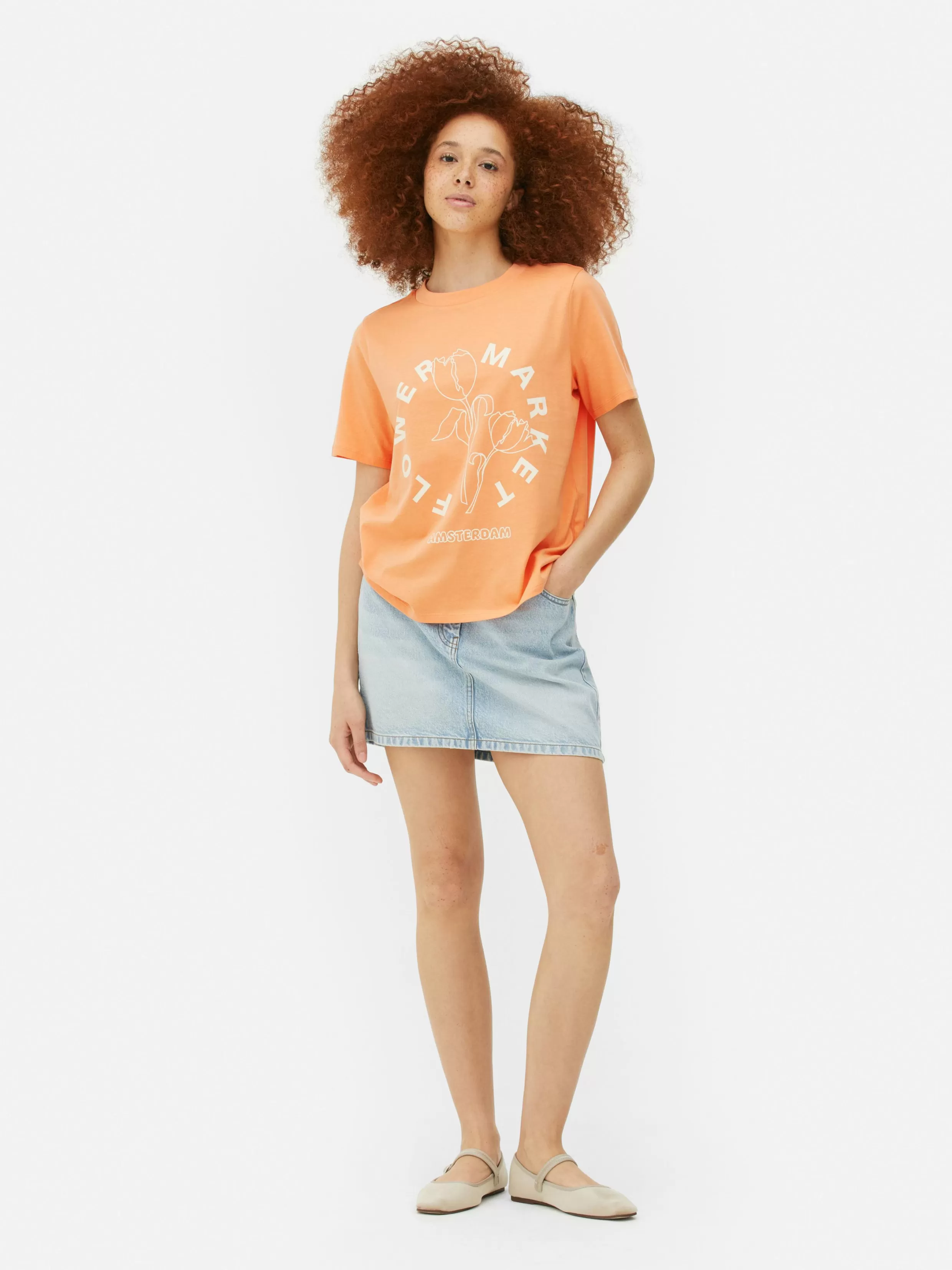 Primark Tops En T-Shirts^T-shirt Met Print Amsterdam Flower Market