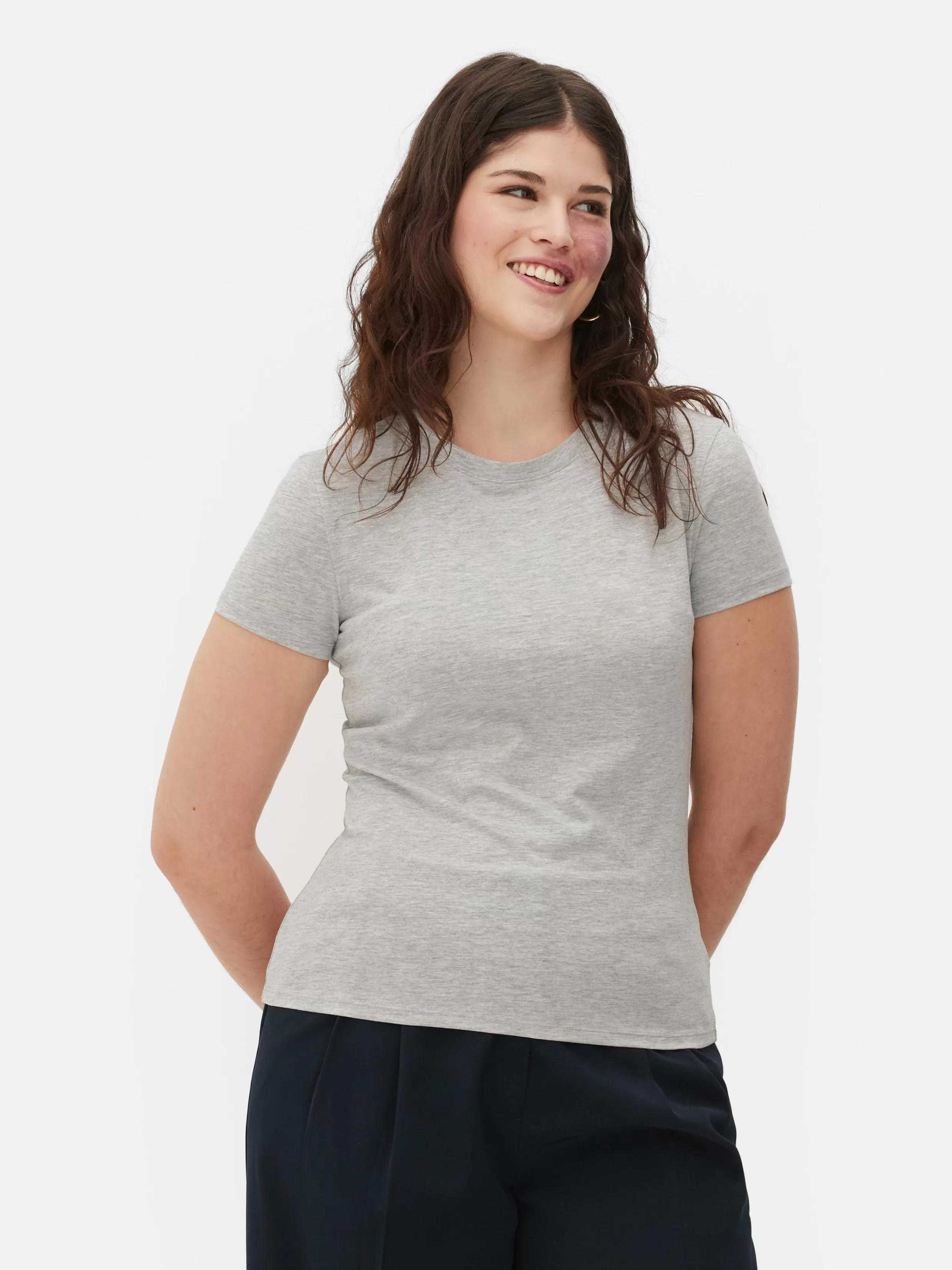 Primark Tops En T-Shirts^T-shirt Met Ronde Hals En Stretch