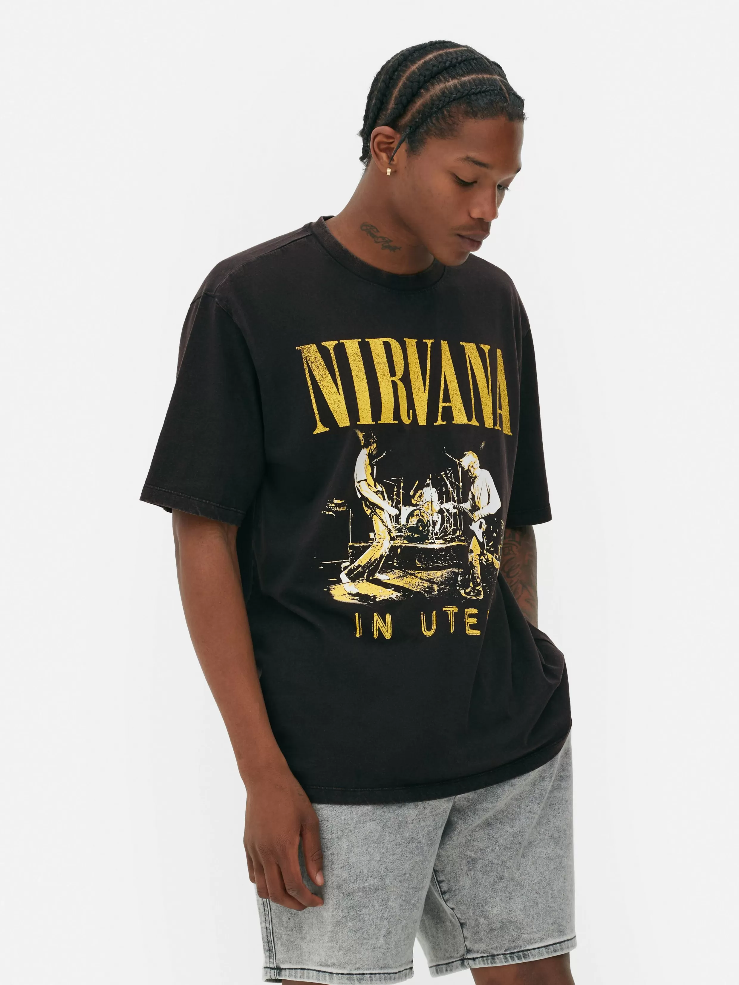 Primark T-Shirts En Sweatshirts Met Print | Tops En T-Shirts^T-shirt Met Verwassen Effect Nirvana