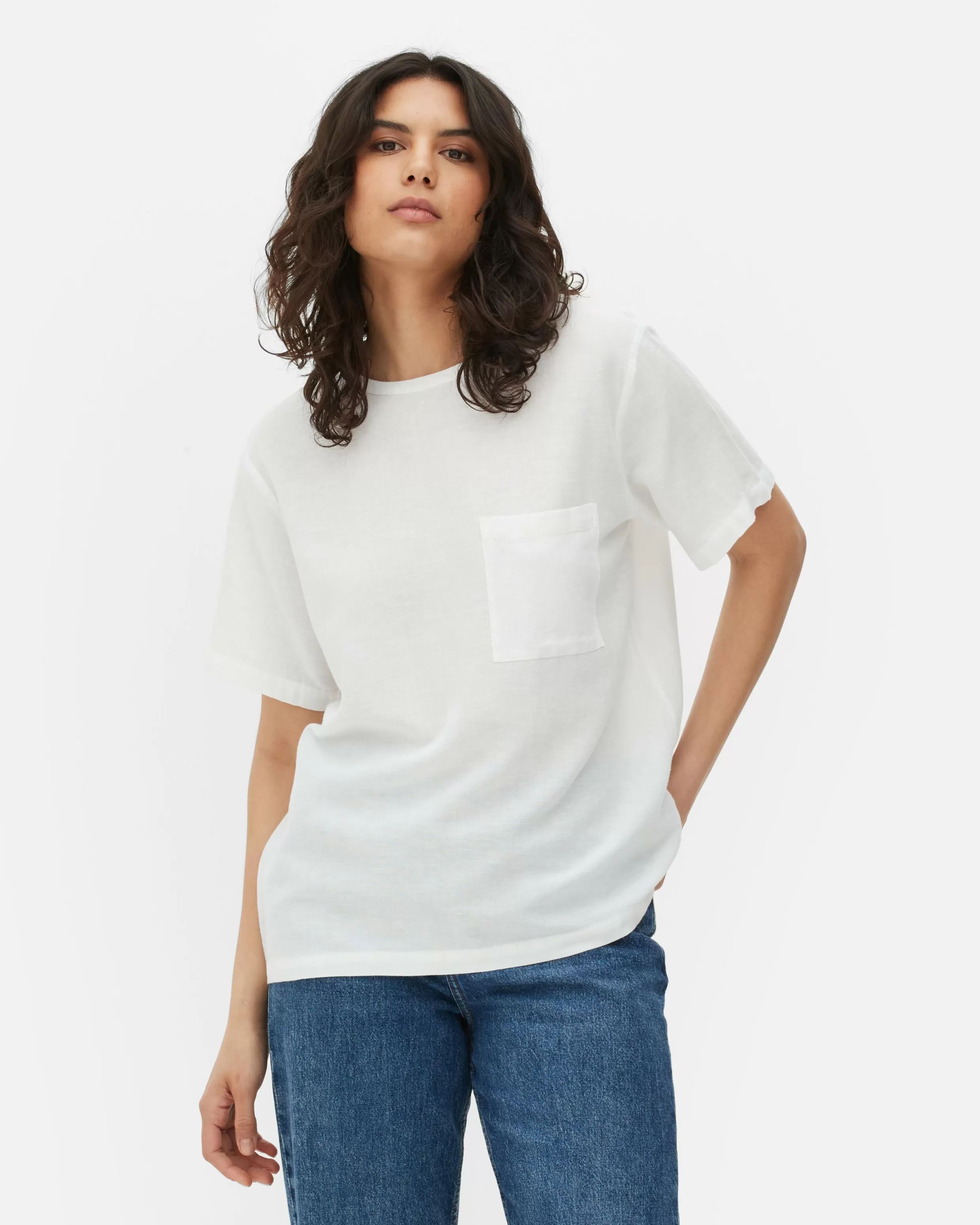 Primark Overhemden En Blouses^T-shirt Van Linnenmix Met Borstzakje