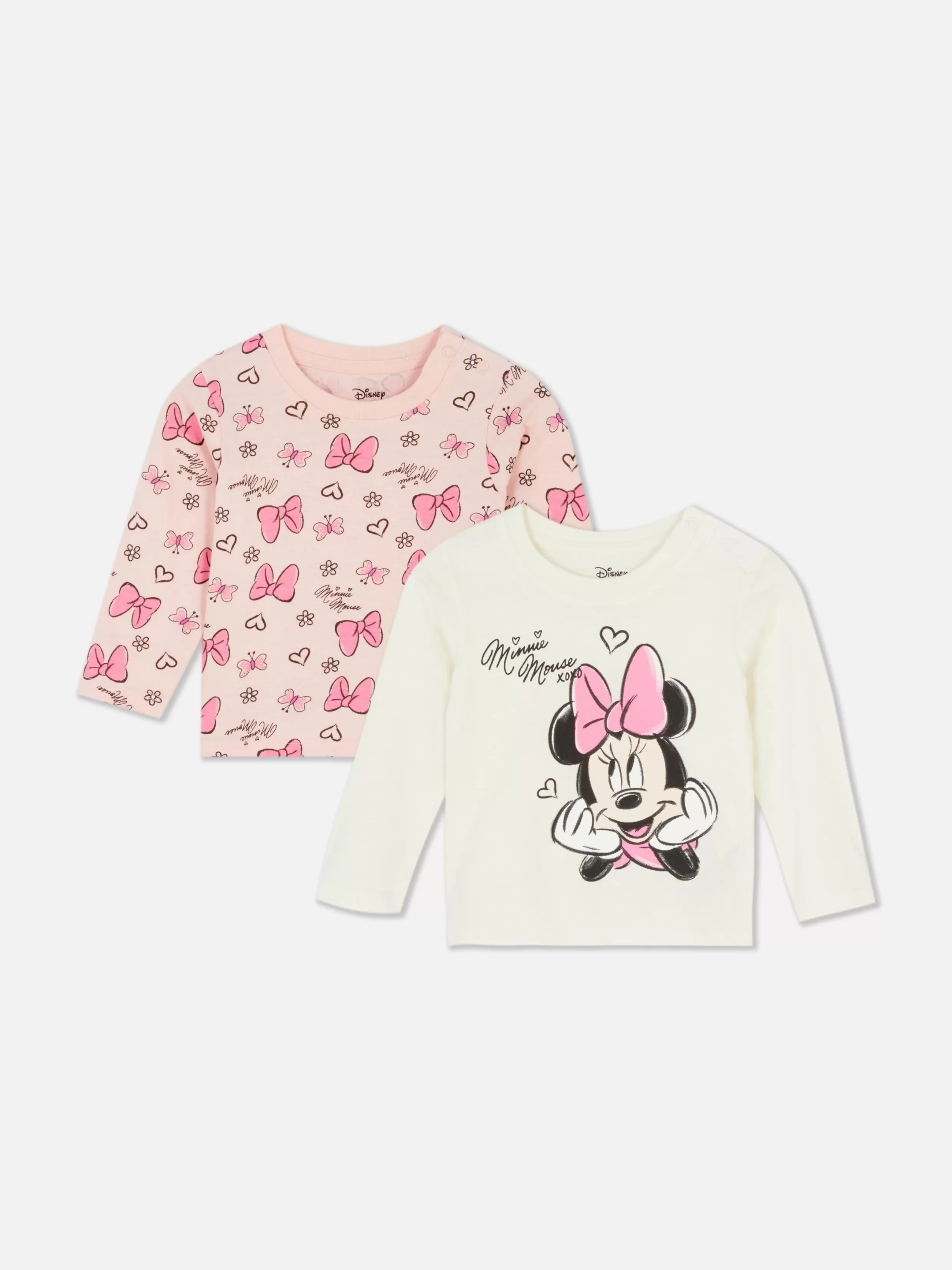Primark Tops En T-Shirts^T-shirts Met Lange Mouwen Disney's Minnie Mouse , Set Van 2