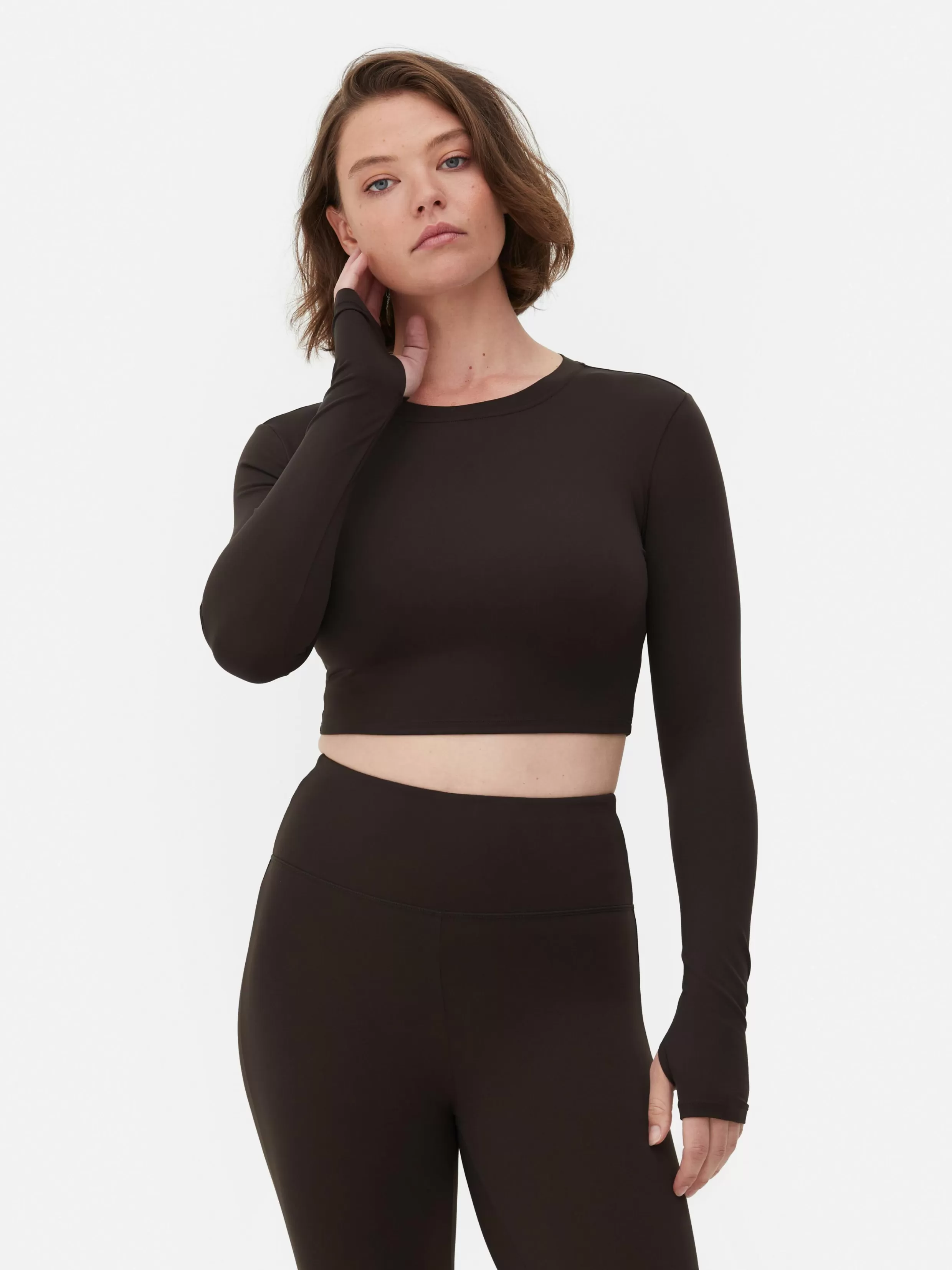 Primark Fitnesskleding En Activewear^Ultrazachte Korte Sporttop Met Lange Mouwen Rita Ora